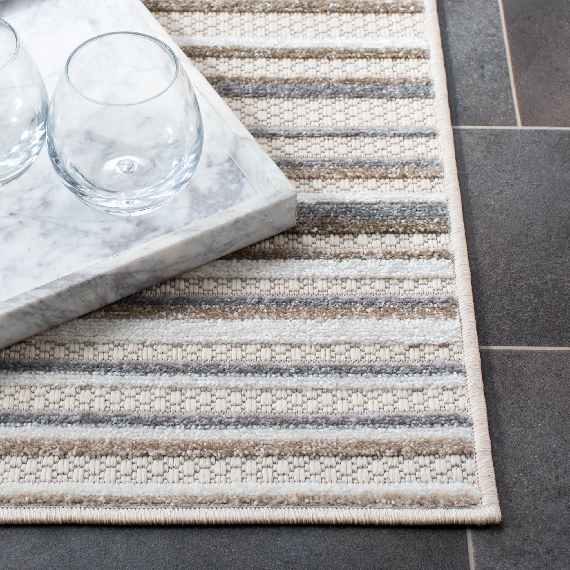 Cabana CBN323 Loomed Indoor Area Rug - Ivory/Grey - 8'x10' - Safavieh