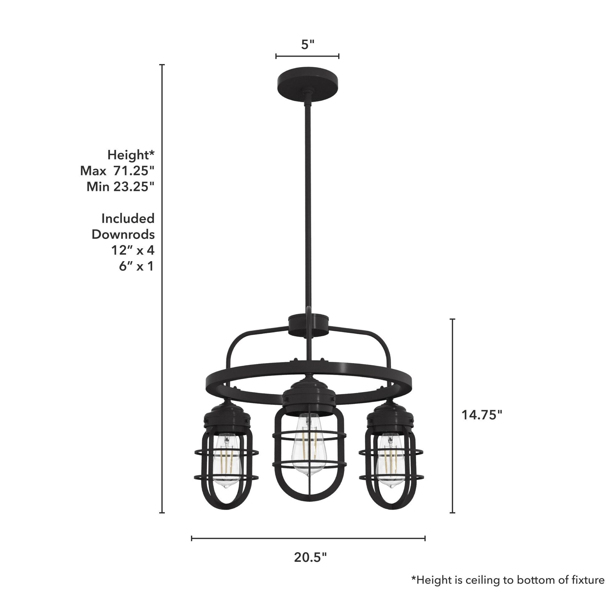 Starklake 3 Light Chandelier Statement Wagon Wheel Chandelier