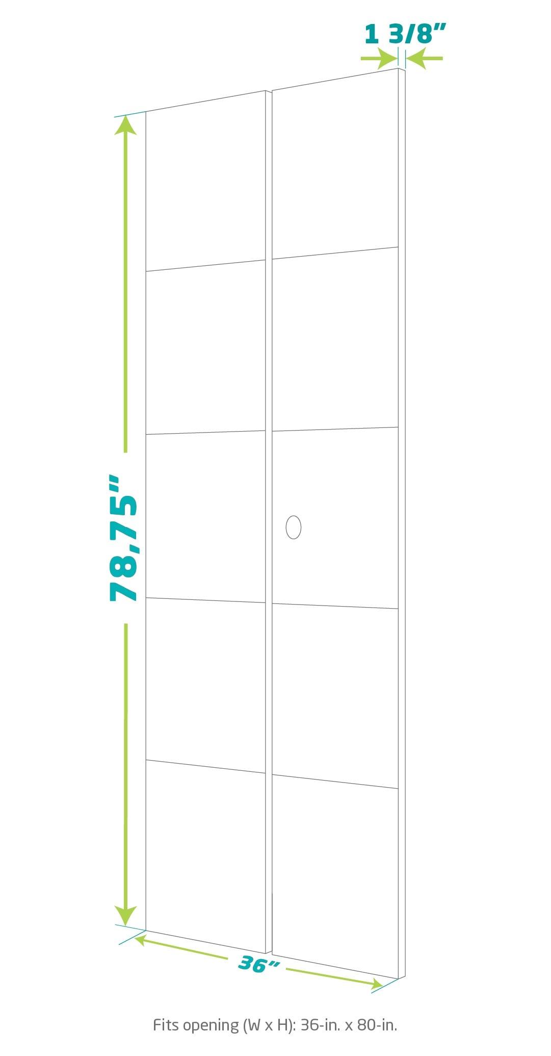 78.74'' Solid Wood Glass Primed Bi-Fold Door