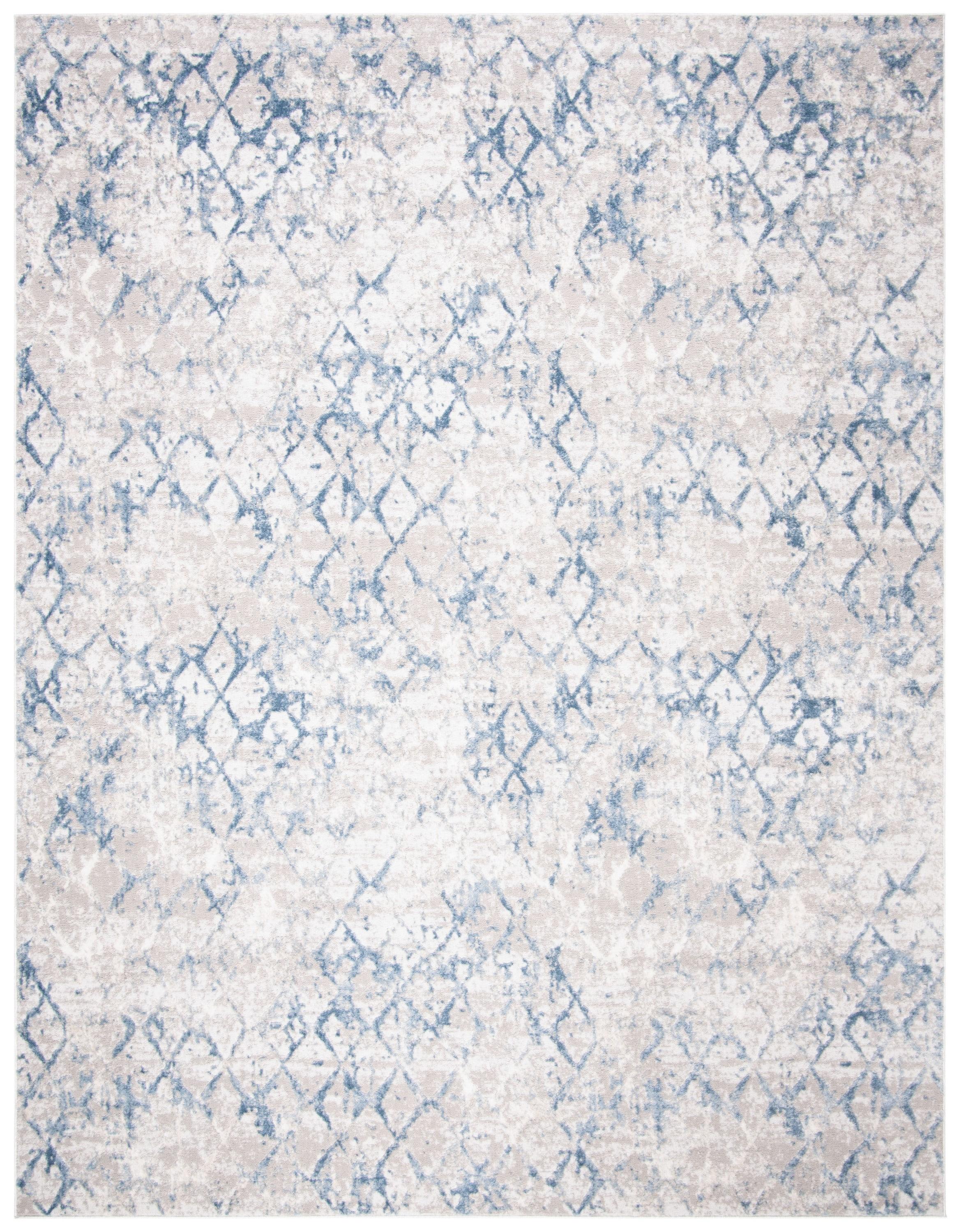 SAFAVIEH Amelia Roslyn Abstract Distressed Area Rug, Light Grey/Blue, 10' x 14'