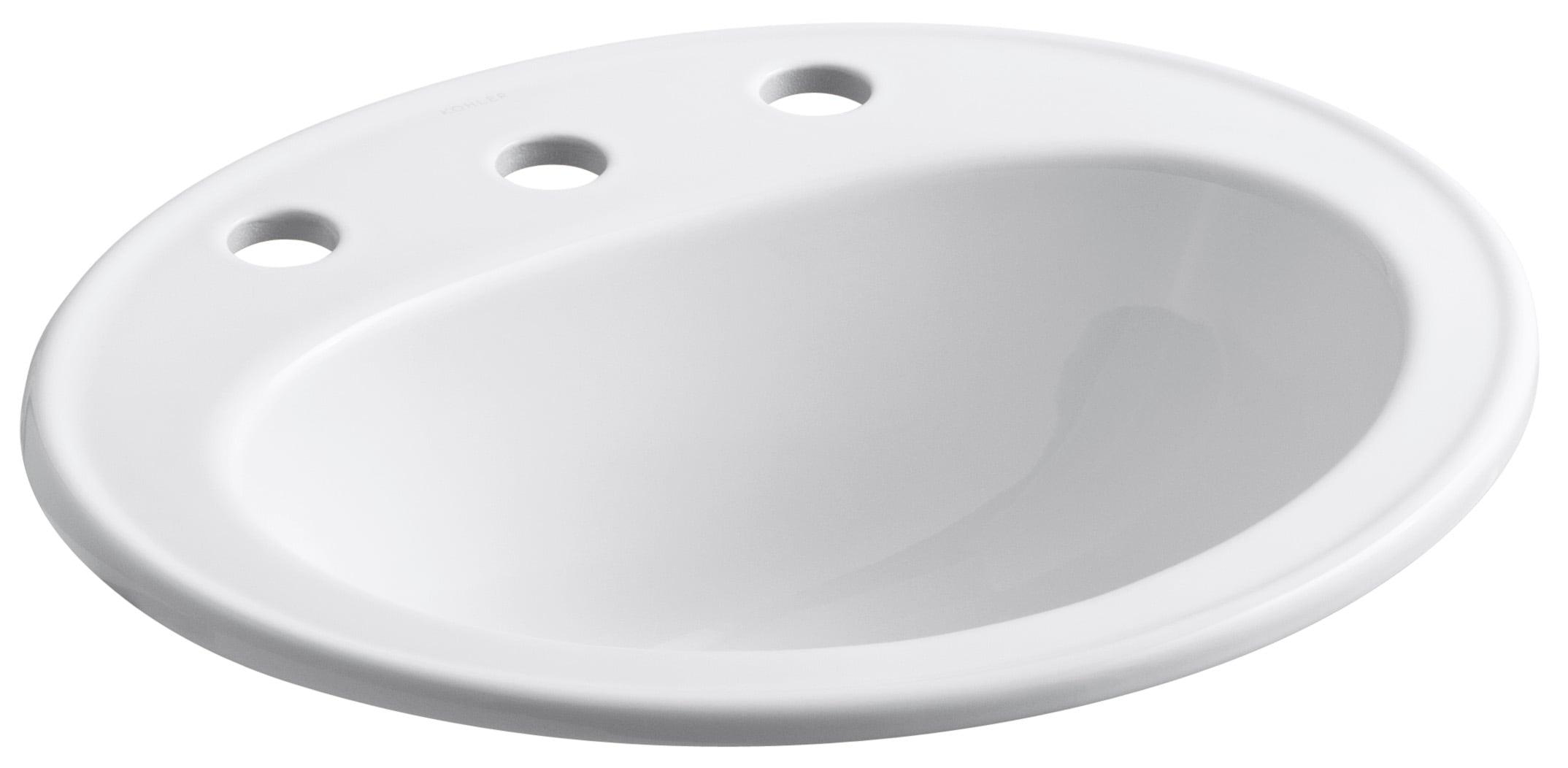 Pennington Ceramic Oval Drop-In Bathroom Sink with Overflow