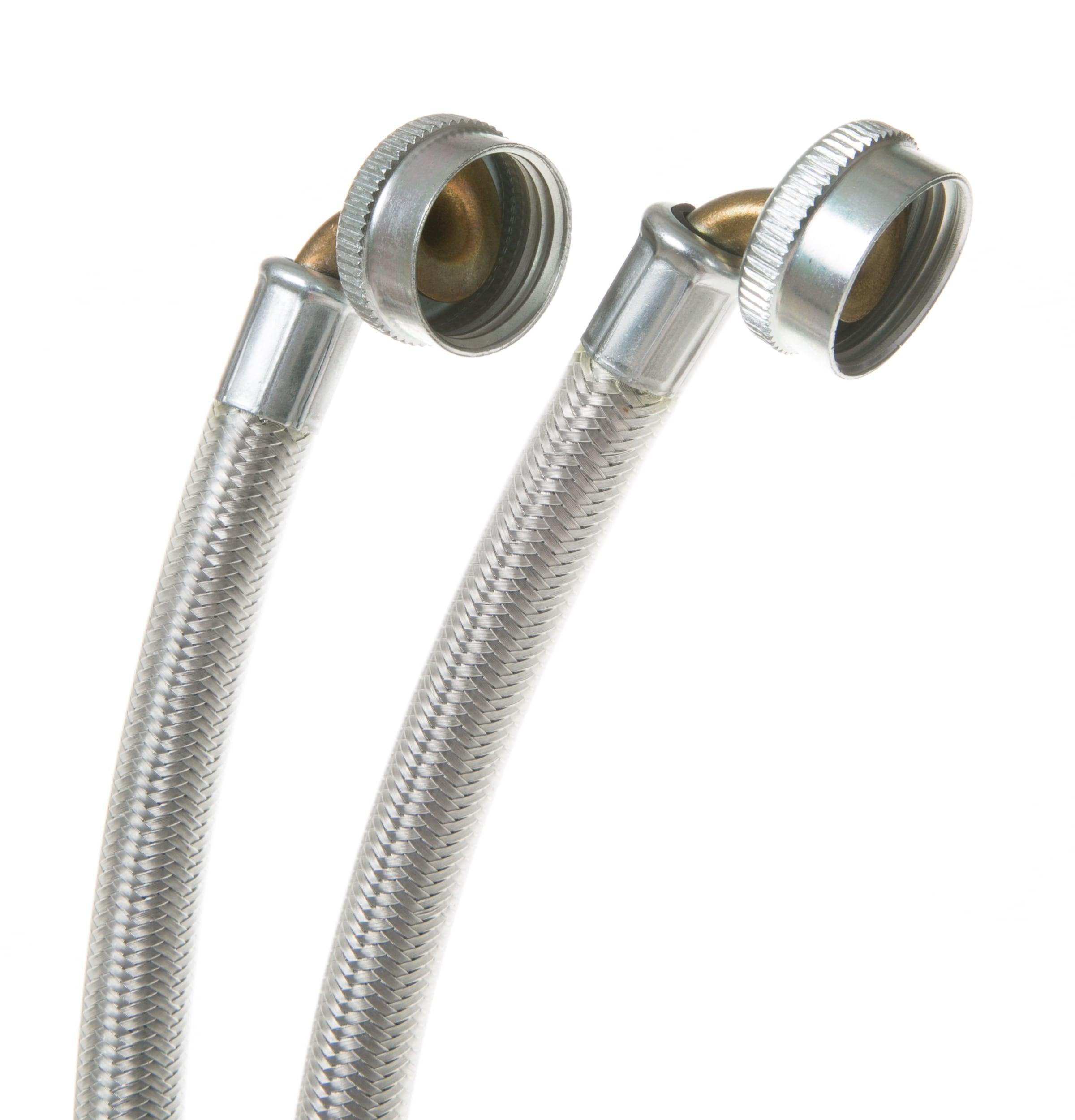 GE WX14X10011 Washing Machine Universal 6’ Stainless Steel 90° Elbow – 2 Hose Package