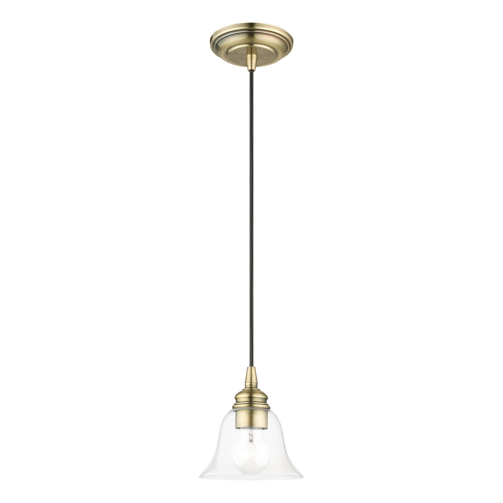 Livex Lighting Moreland 1 - Light Pendant in Antique Brass