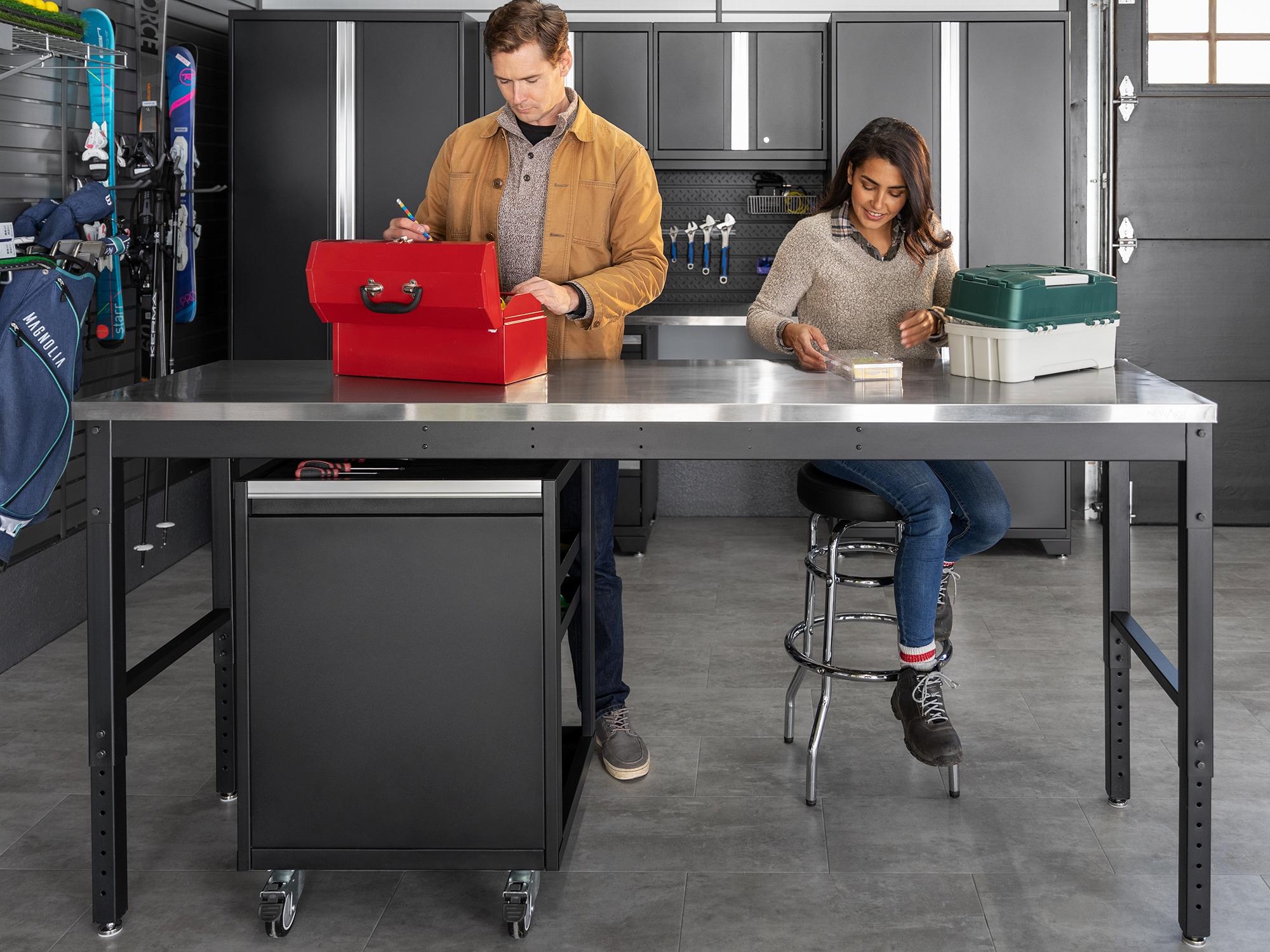NewAge Products Pro Series Adjustable Height Steel Workbench