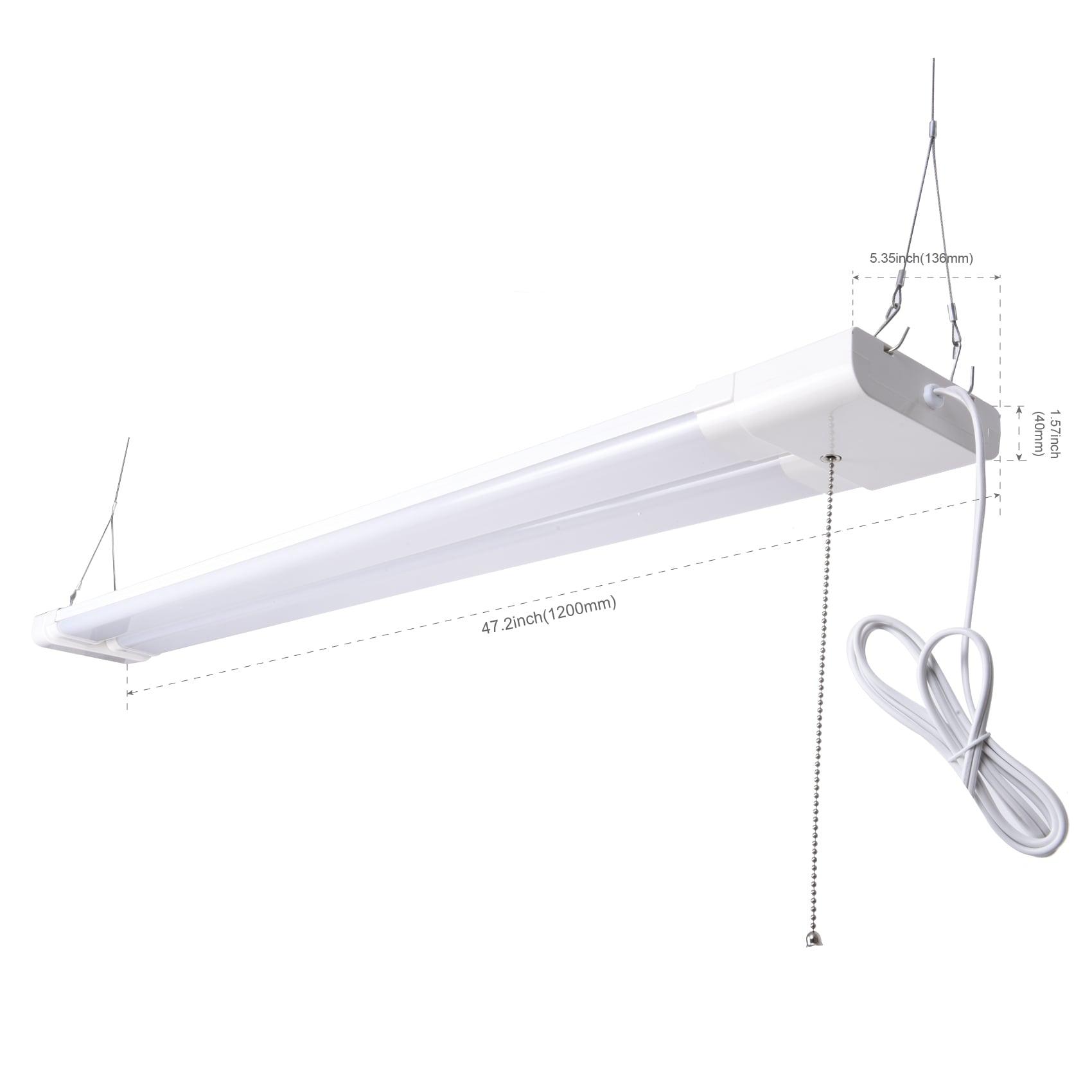 Green Watt 4-FT 100W LED Shop Light, Adjustable Light Panels, White Metal Construction
