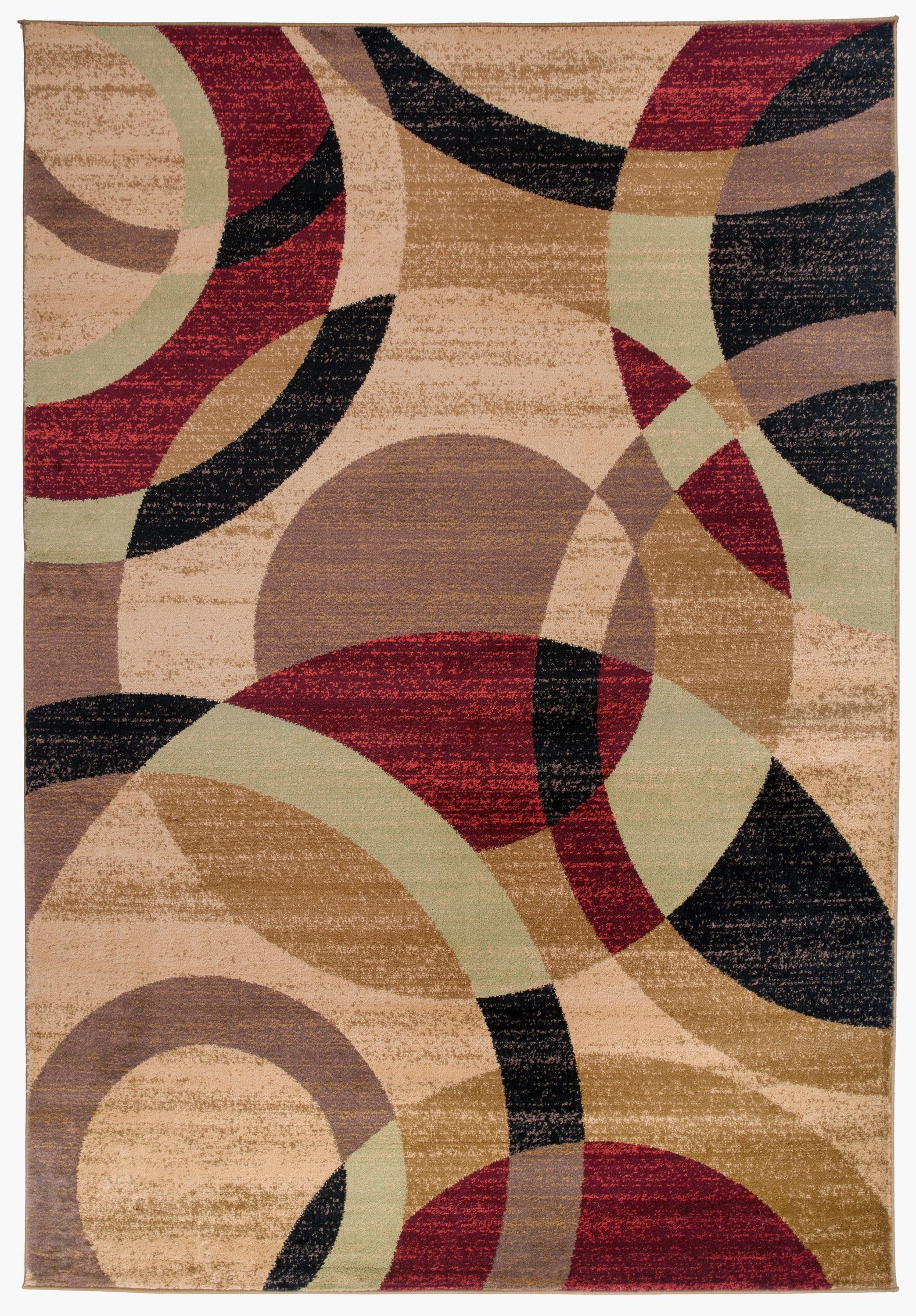 World Rug Gallery Geometric Circles Multi 7'10" x 10'2" Indoor Area Rug