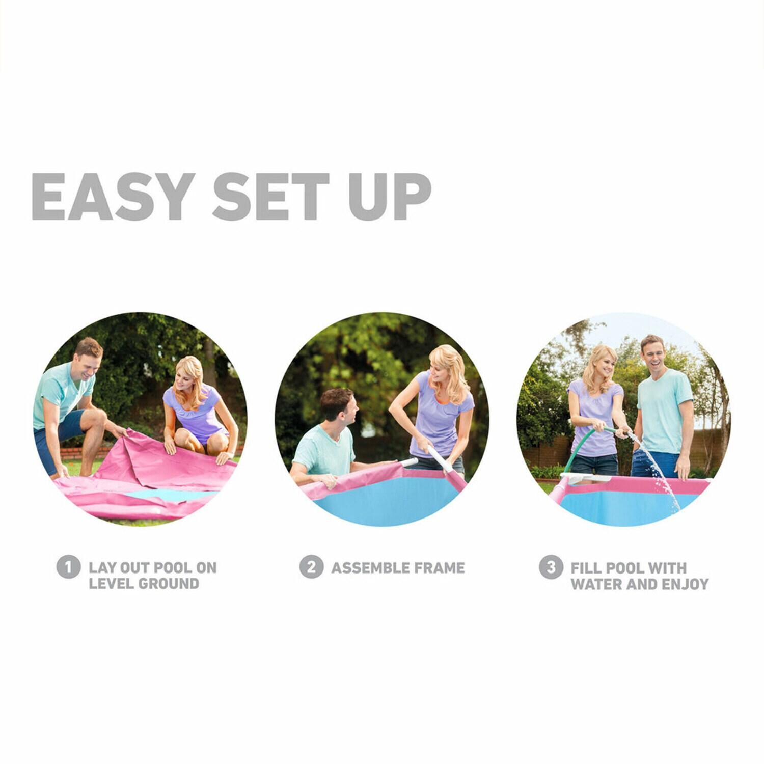 Intex Plastic Rectangle Frame Set Pool 23.62'' H x 59'' W x 86.62'' L