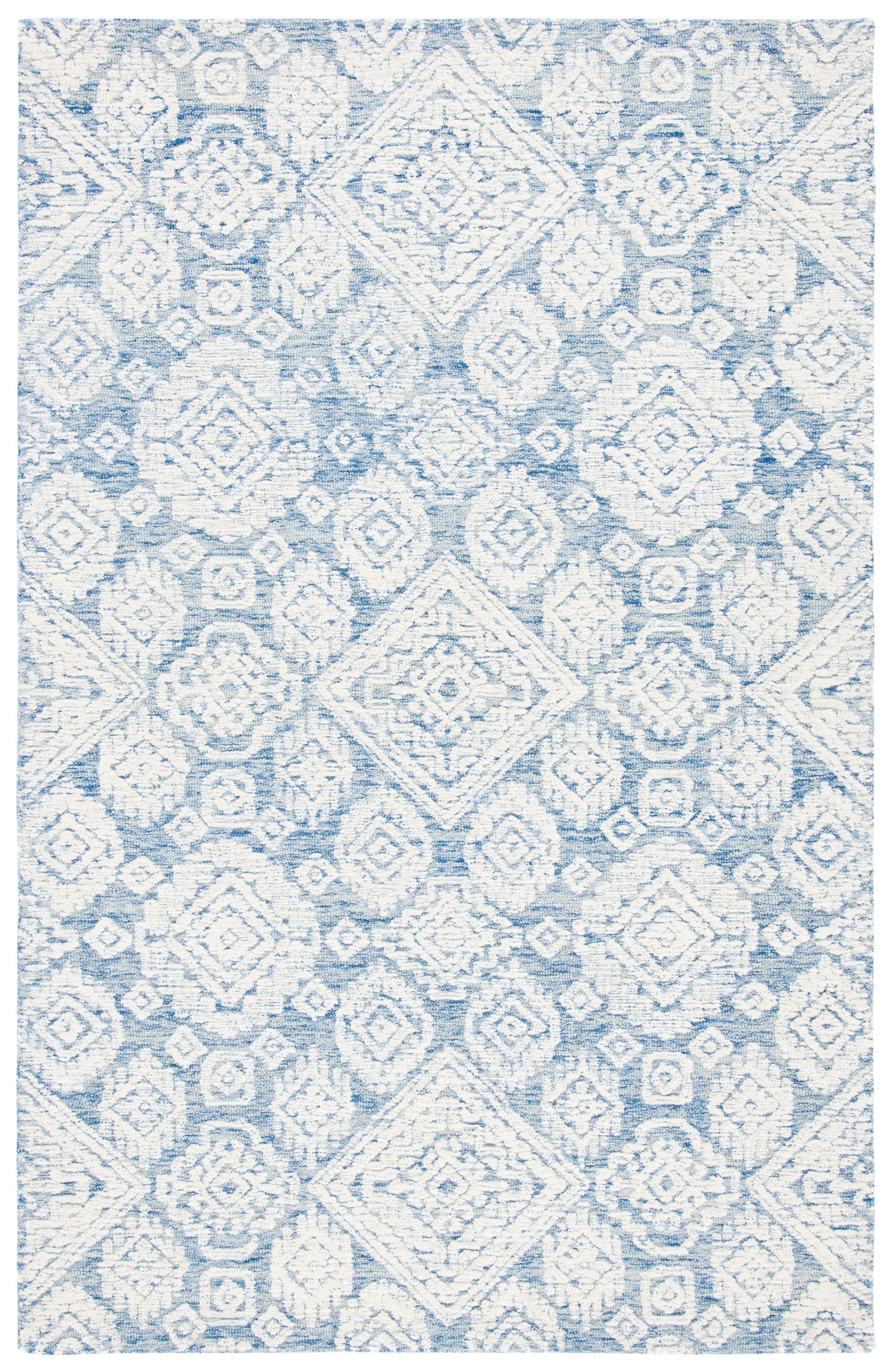 Metro MET987 Hand Tufted Indoor Area Rug - Blue/Ivory - 4'x6' - Safavieh