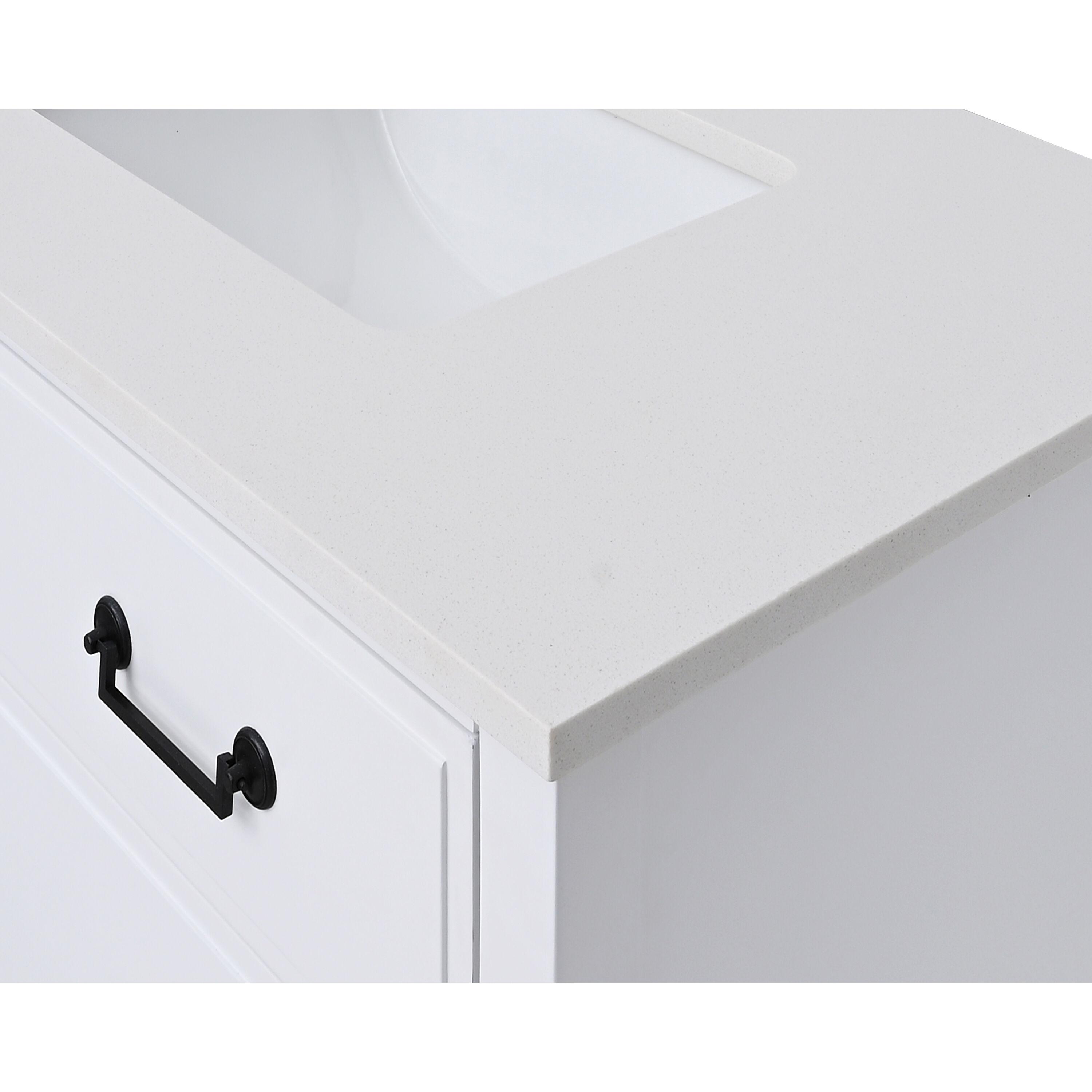 37'' Quartz Single Bathroom Vanity Top with Sink