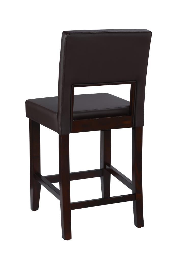 24" Vega Padded Counter Height Barstool with Ergonomic Footrest & Espresso Finish - Linon