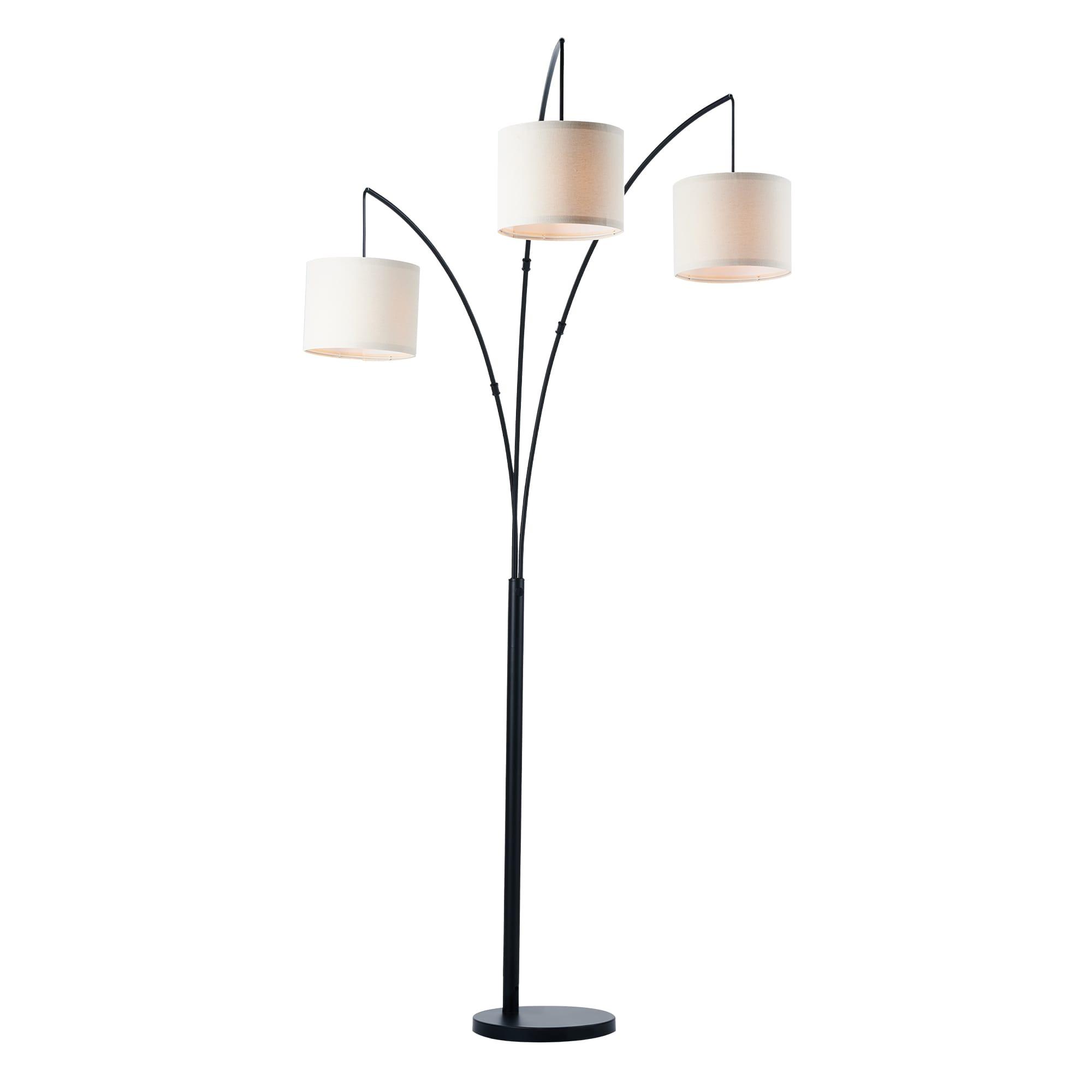 Bestco 83" Modern Arc Floor Lamp with Hanging Drum Shades 3 Light Tree Standing Light