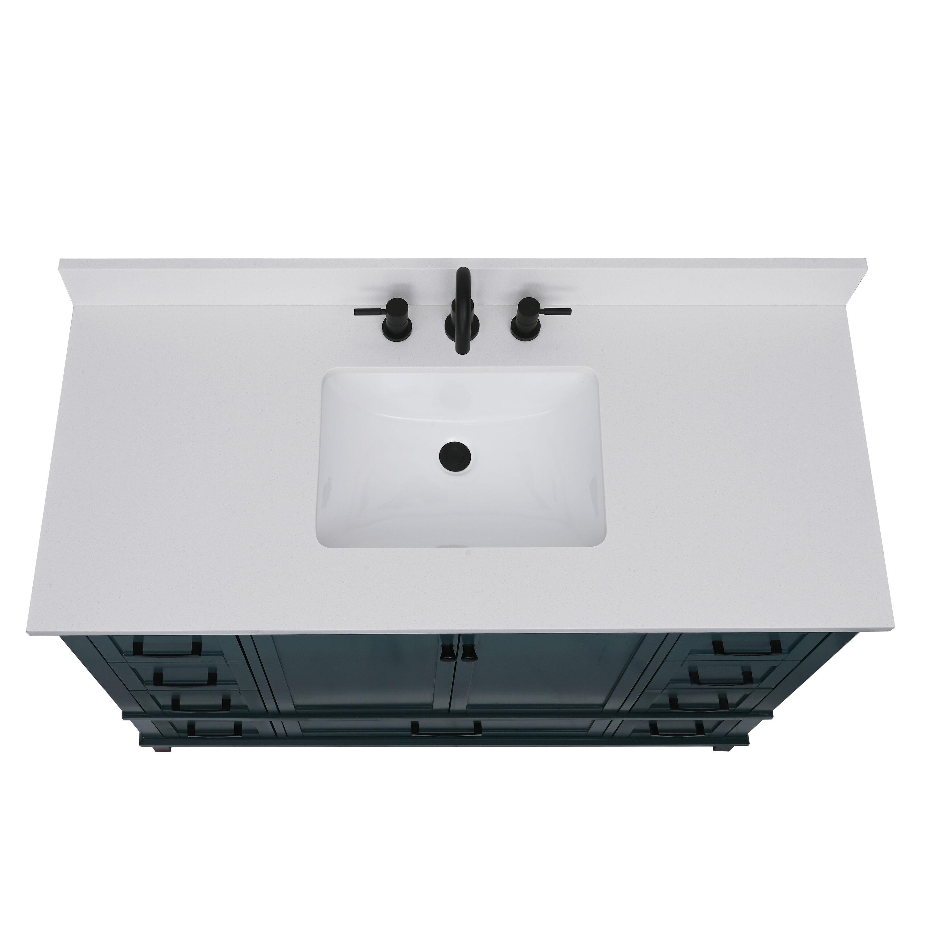 49'' Quartz Single Bathroom Vanity Top with Sink