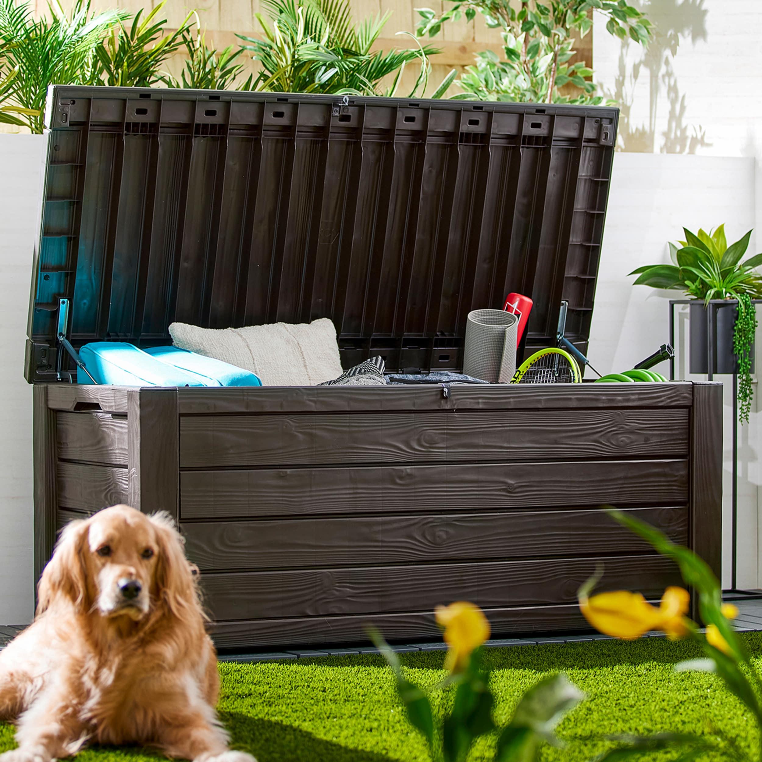 Keter Keter Westwood 150 Gallon Large Durable Resin Outdoor Storage and Organization Deck Box For Patio Furniture and Supplies