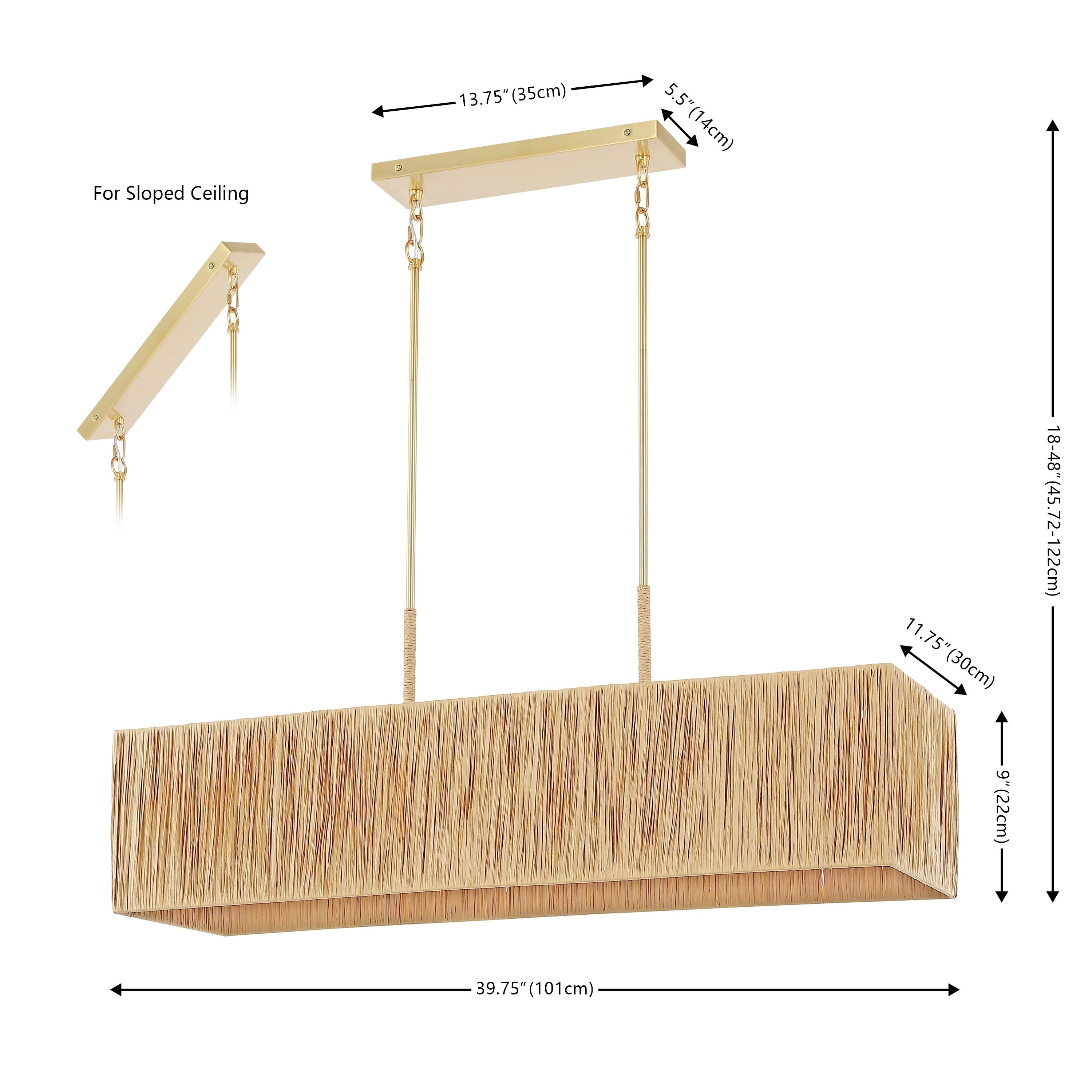 Amangiri 5 Light 39.75" Pendant - Natural/Gold - Safavieh.