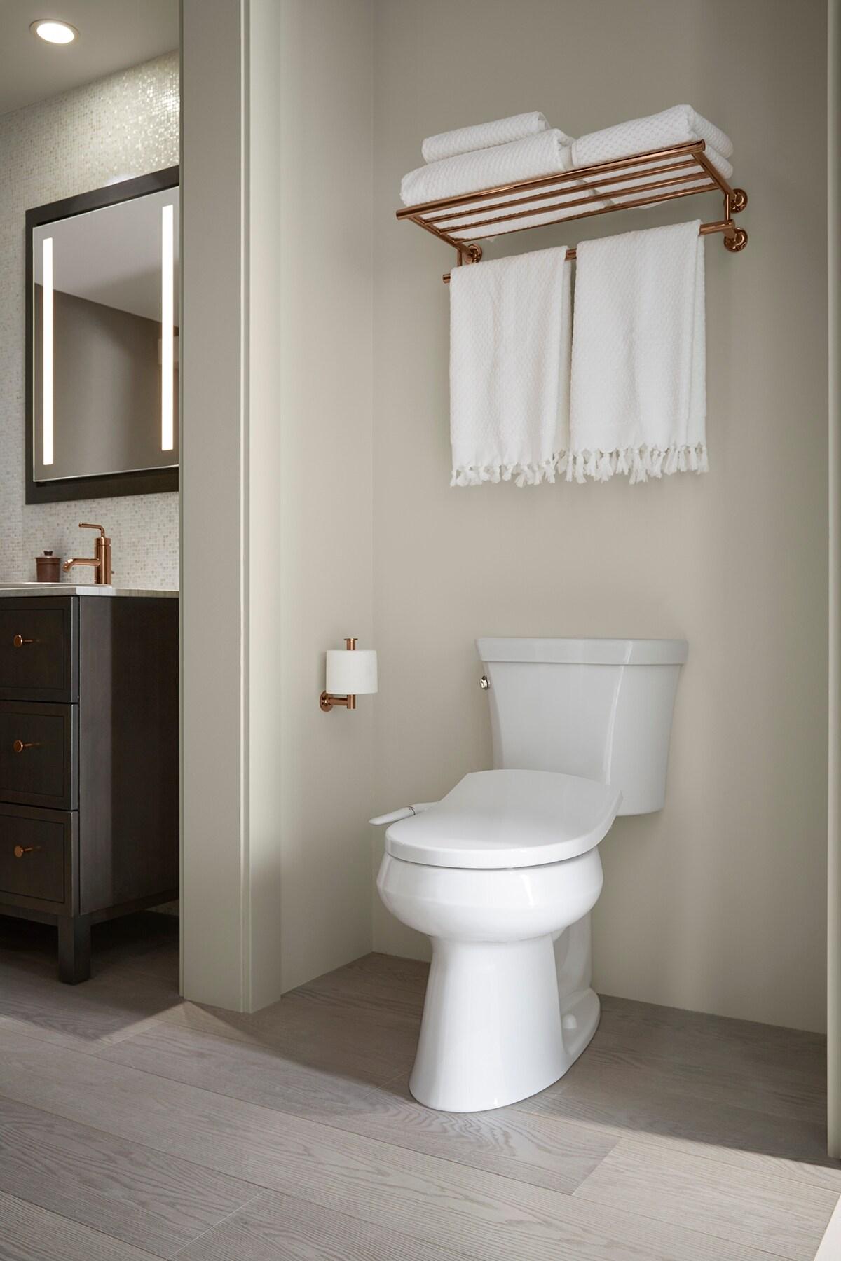 PureWash M250 Round Bidet Toliet Seat, Manual Non-Electric Bidets for Existing Toilets