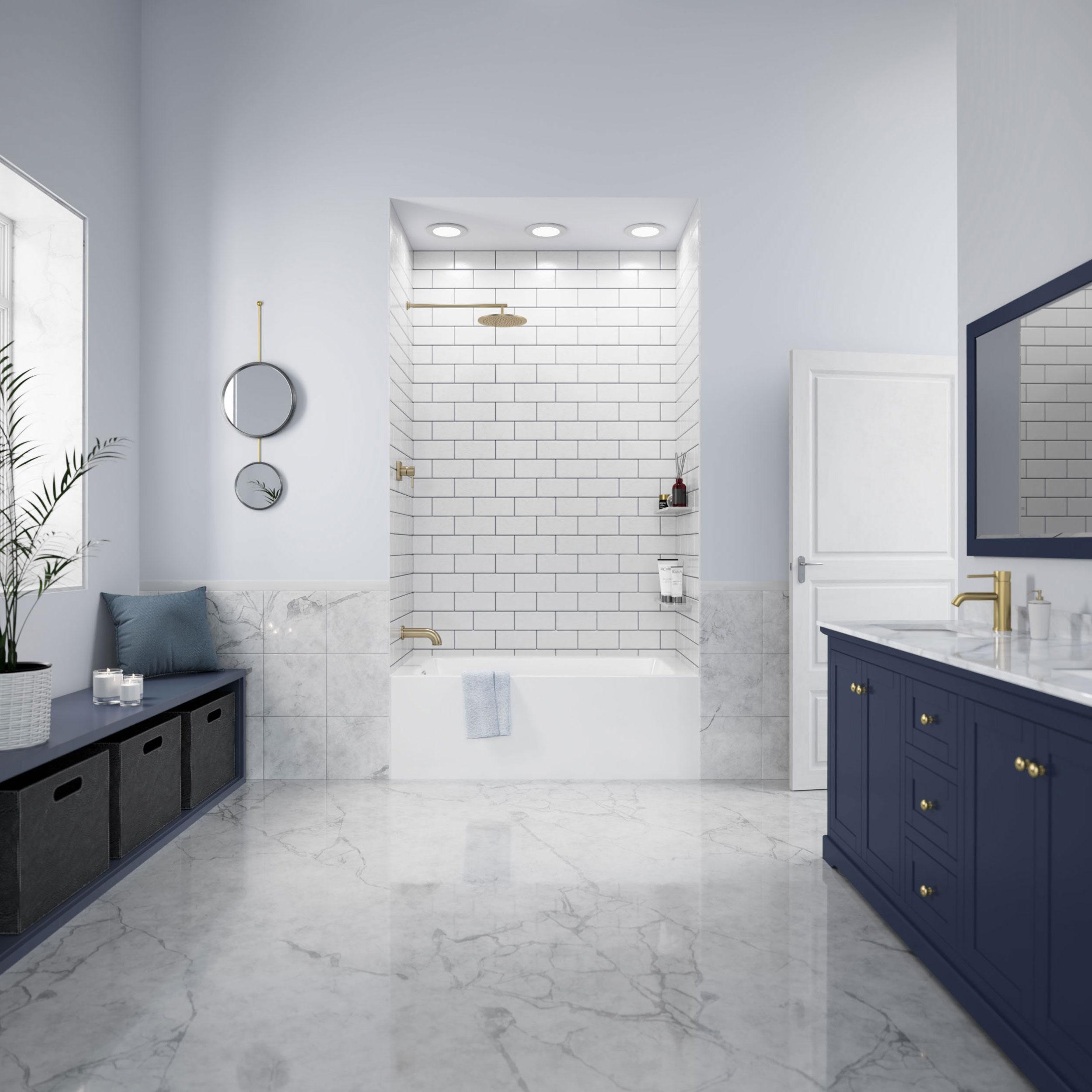 Grayley 60'' x 30'' Alcove Soaking Acrylic Bathtub