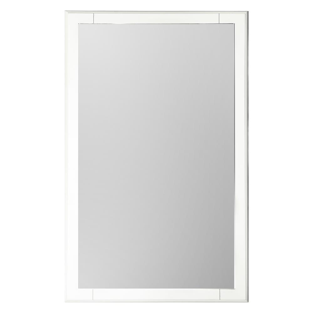 Elegant Antique White Carved Wood 20"x32" Bathroom Vanity Mirror