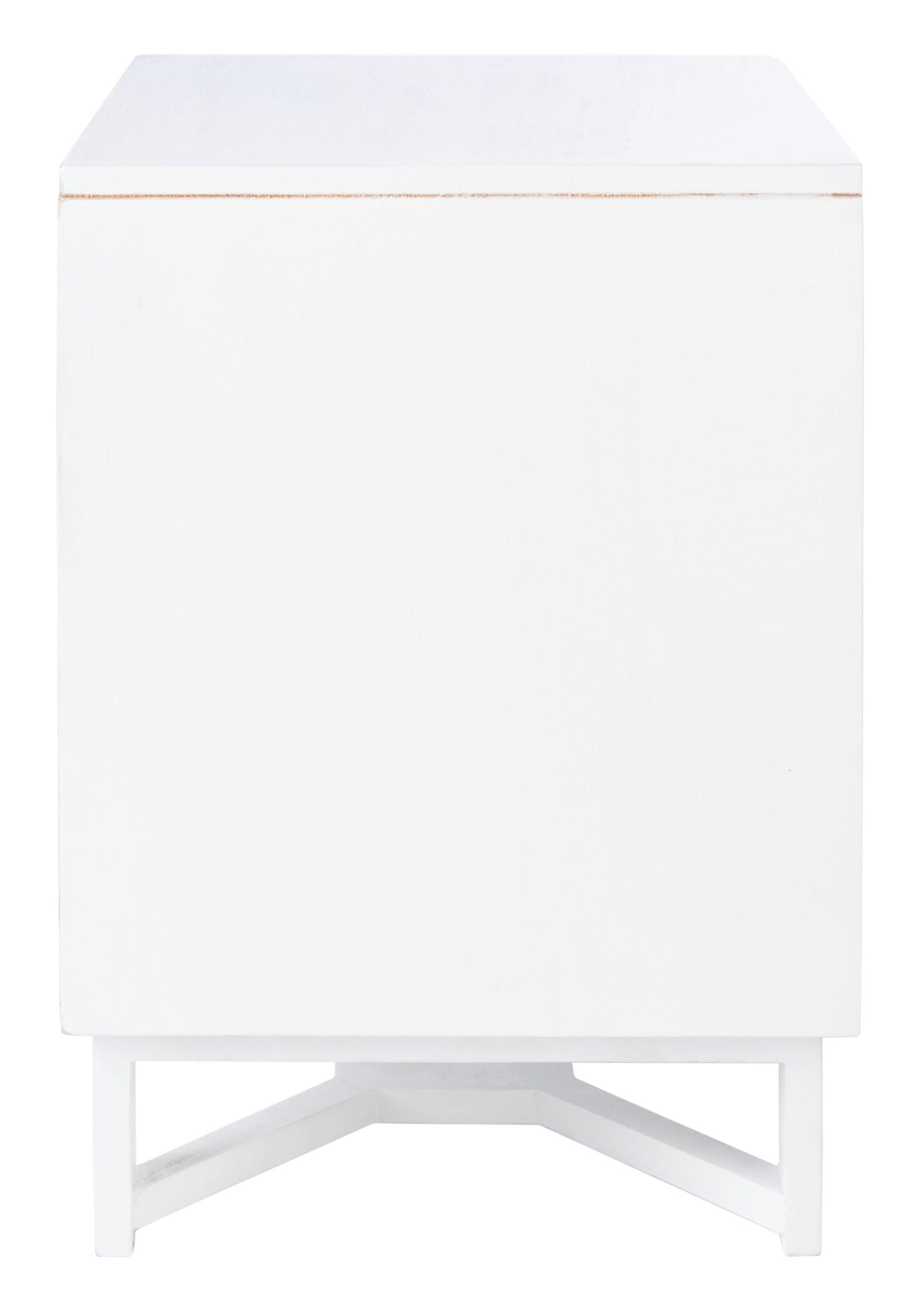 Hedwig 2 Drawer Nightstand - White/Natural - Safavieh.
