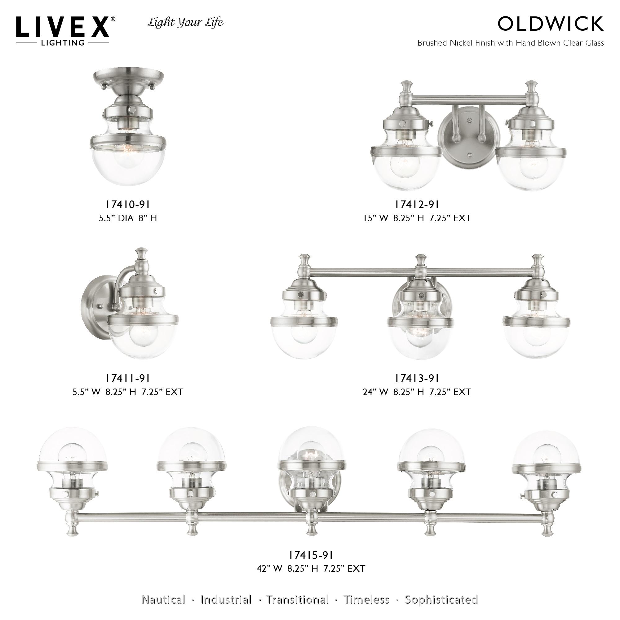 Livex Lighting Oldwick 1 - Light Vanity in  Brushed Nickel