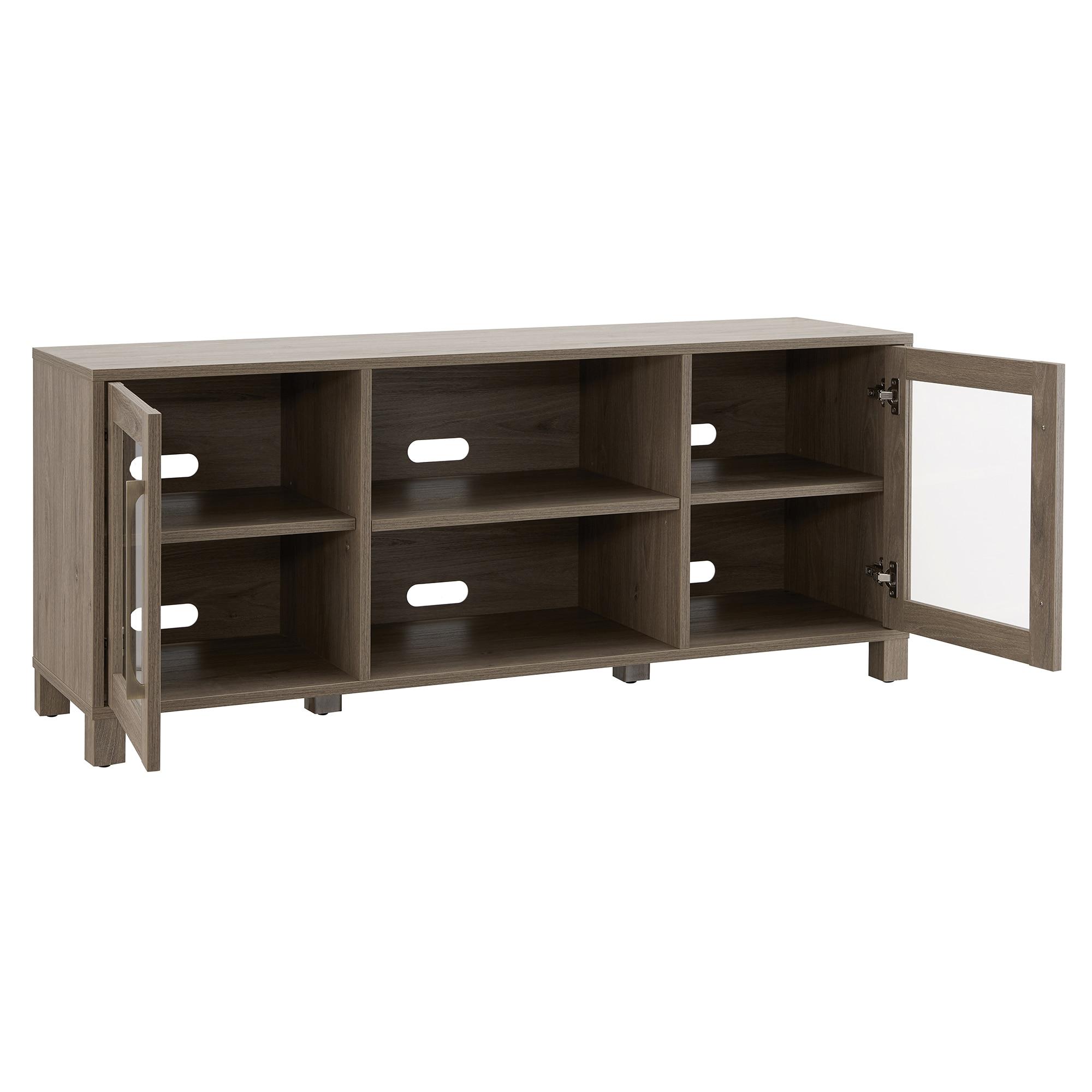 Evelyn&Zoe Quincy Rectangular TV Stand for TV's up to 65", Antiqued Gray