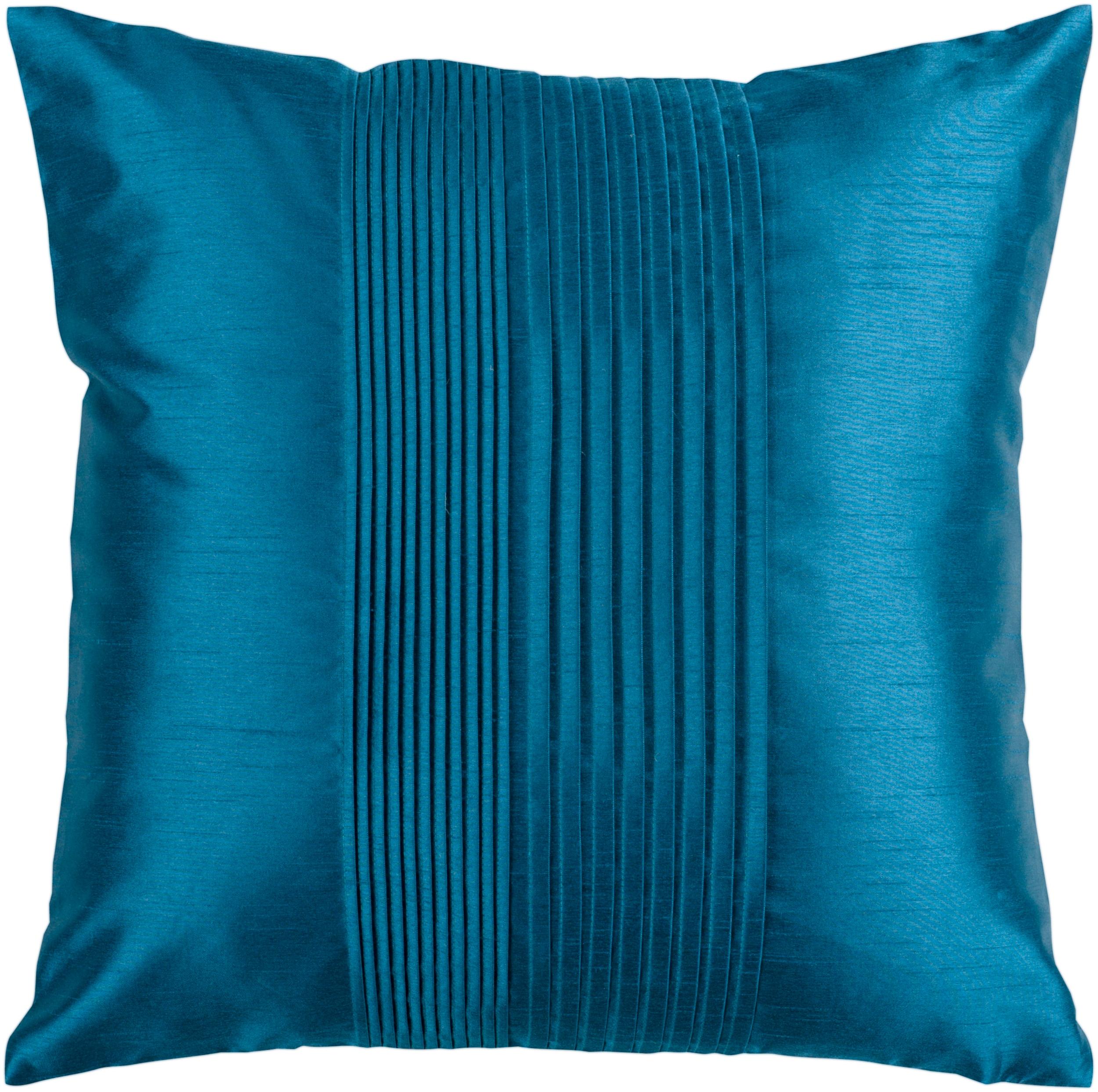 Oslo Teal Blue Pleated Square Down Throw Pillow