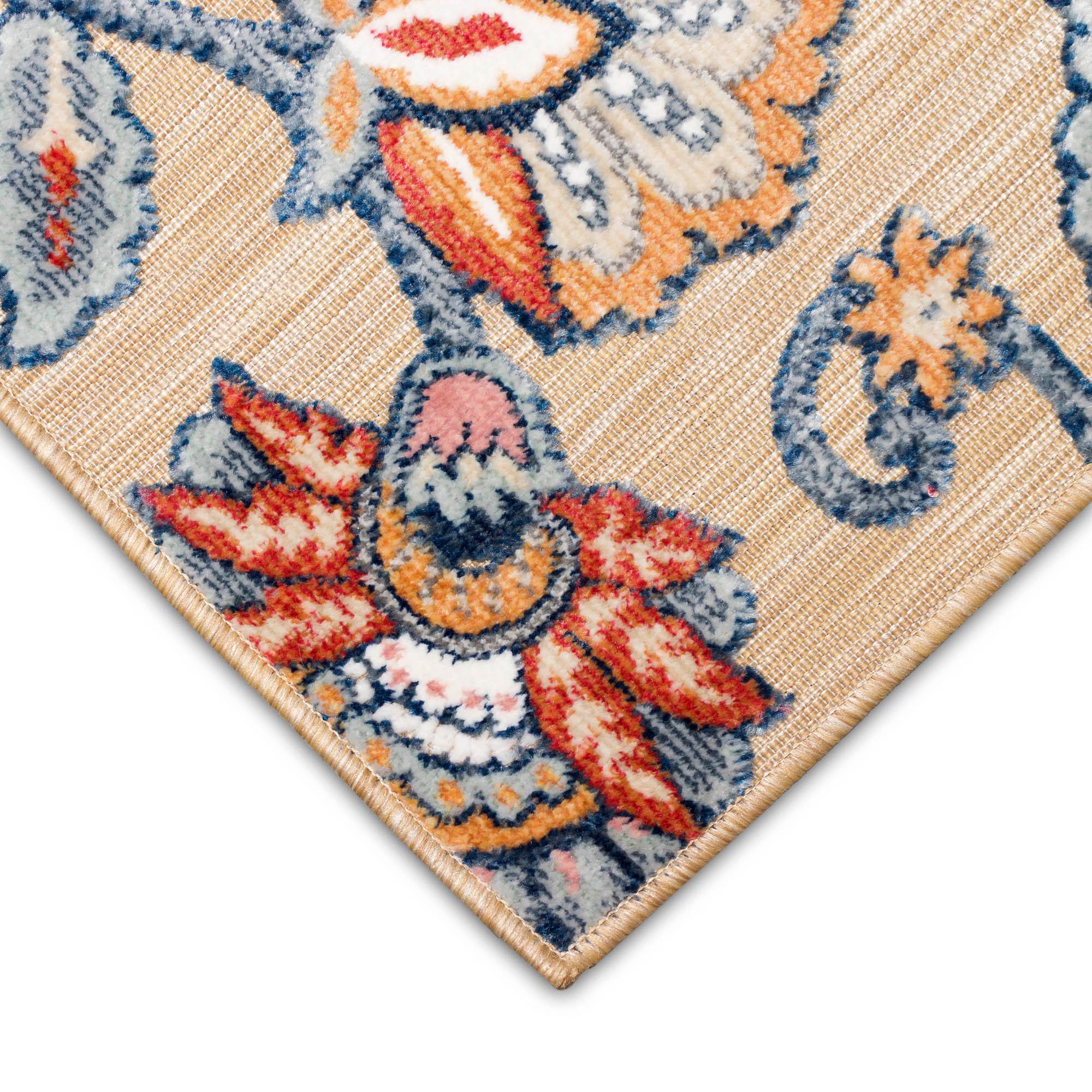 Canyon Navy Stripe 30" Rectangular Synthetic Easy-Care Rug