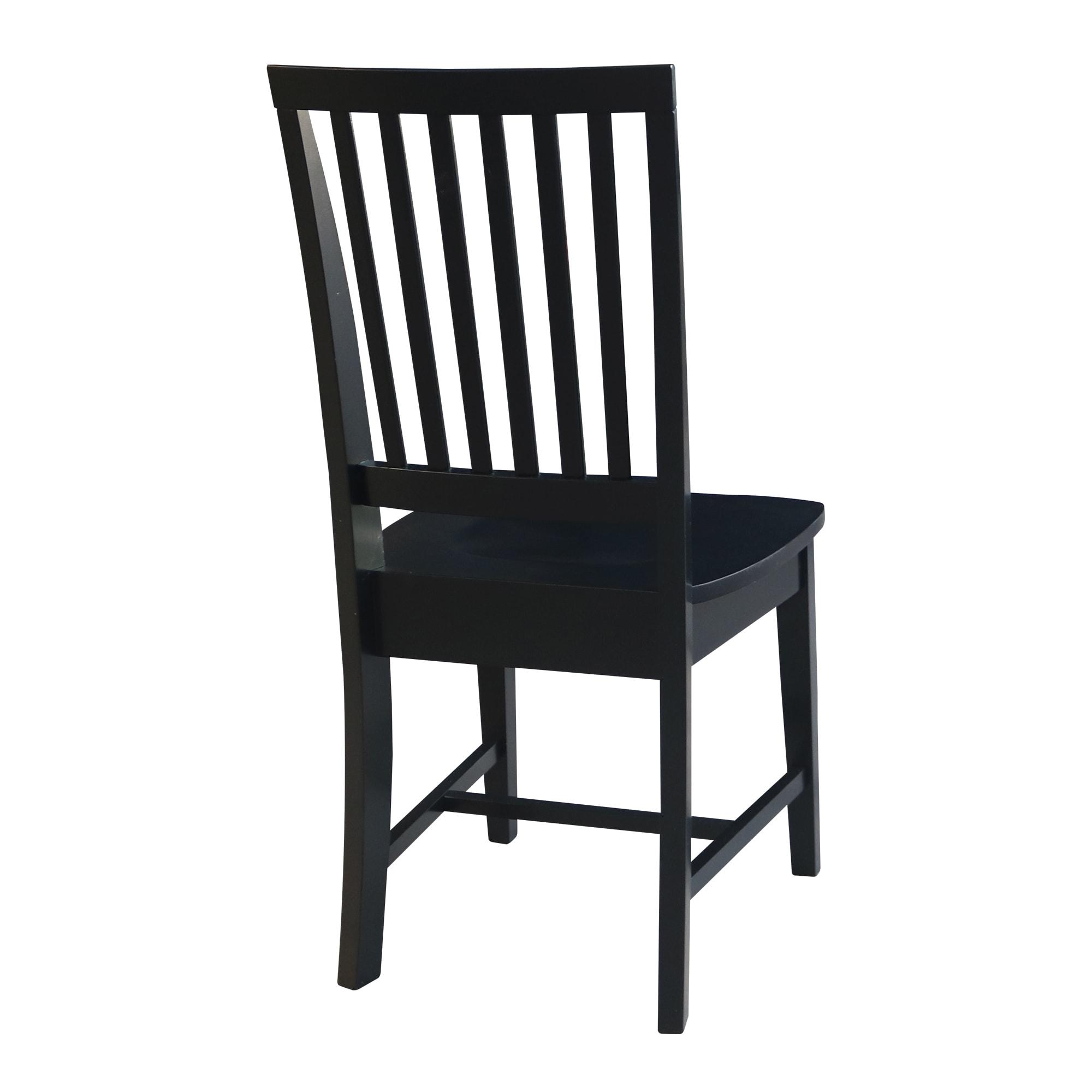 Set of 2 Mission Side Chair Black - International Concepts: Solid Wood, Slat Back, Armless