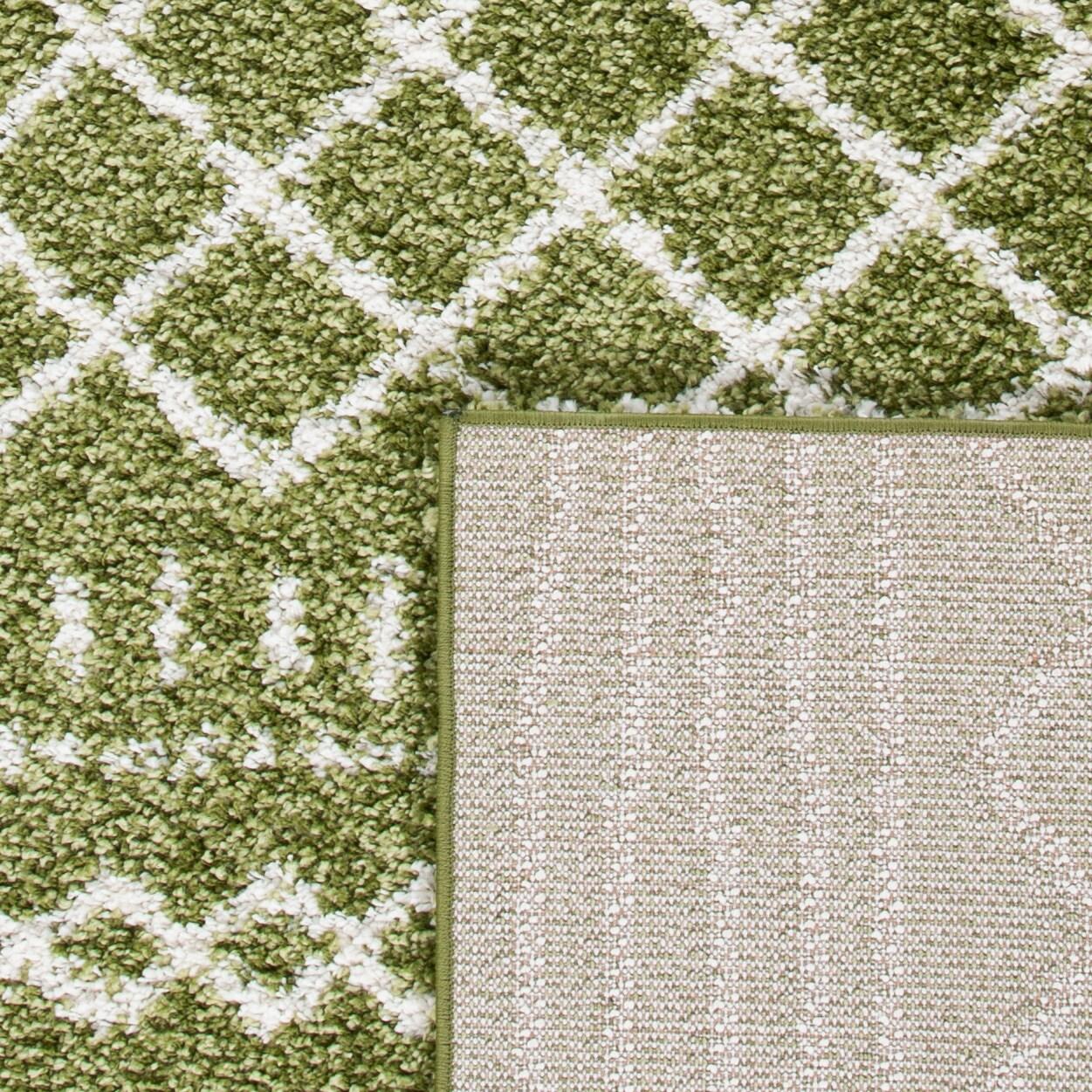 Arizona Shag ASG741 Power Loomed Indoor Area Rug - Green/Ivory - 5'1"x7'6" - Safavieh