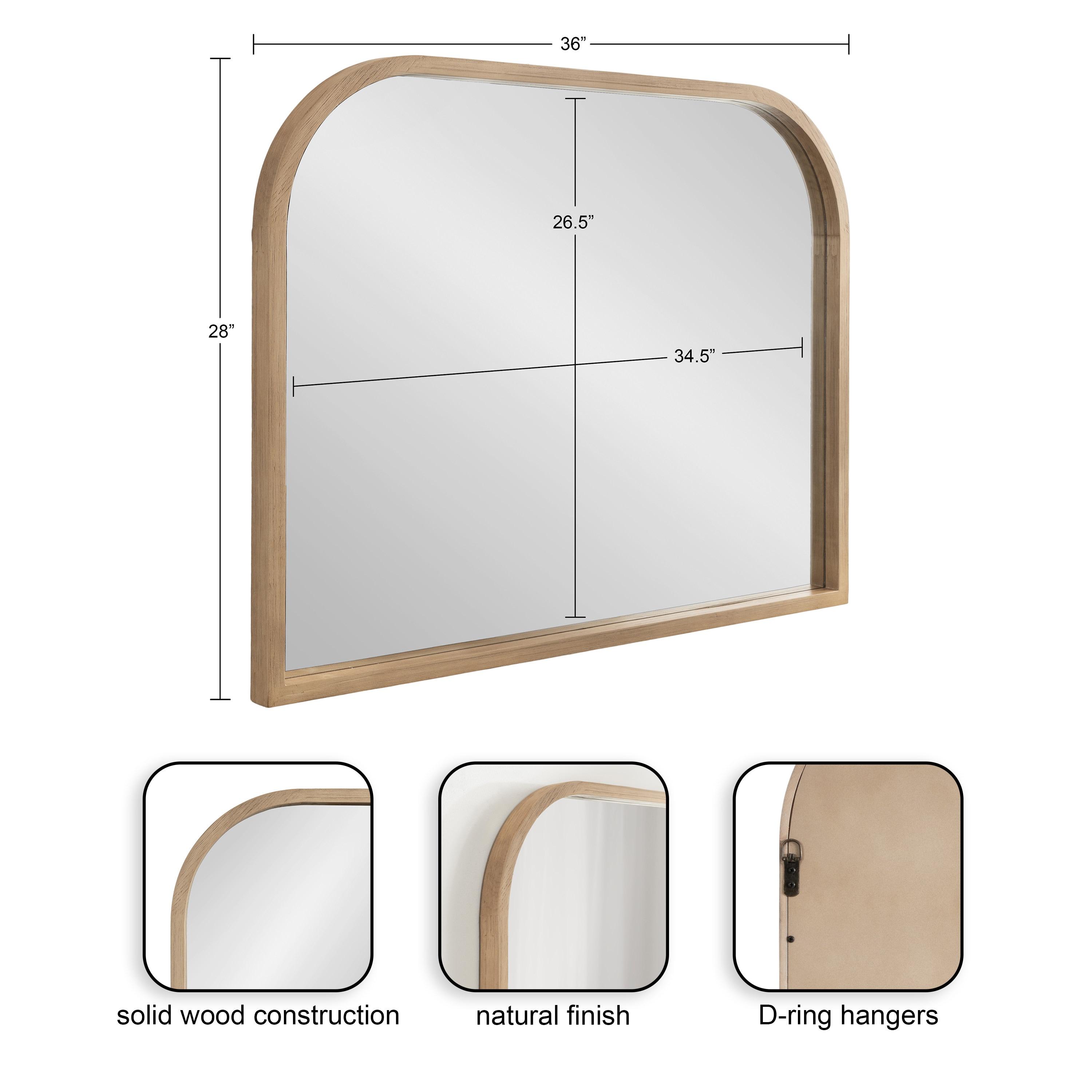 Kate & Laurel All Things Decor 36"x28" Occonor Modern Wooden Arched Mirror Natural: Transitional Style, No Assembly, Wall Mount
