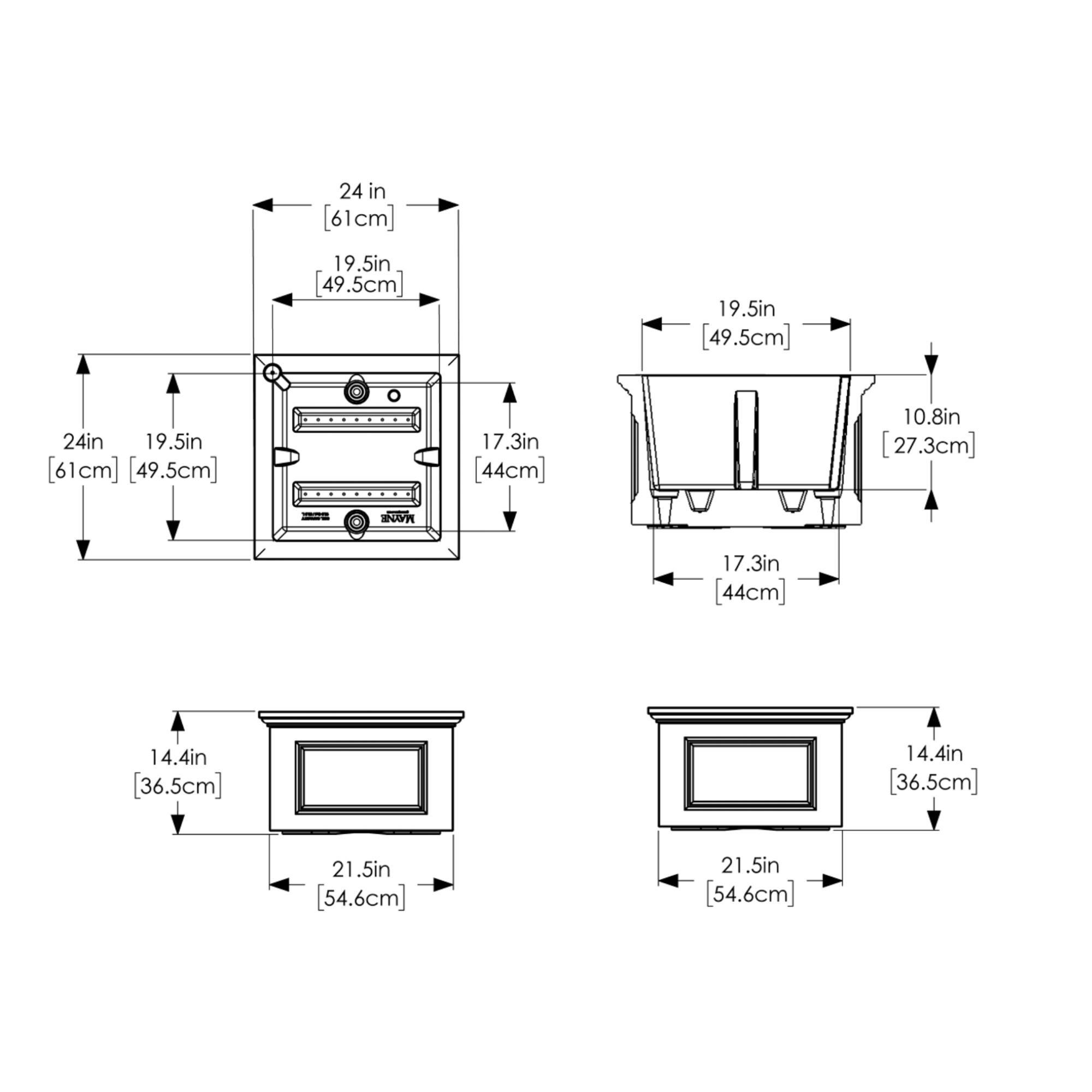 Mayne Fairfield 24"x 24"x 14" Square White Garden Bed