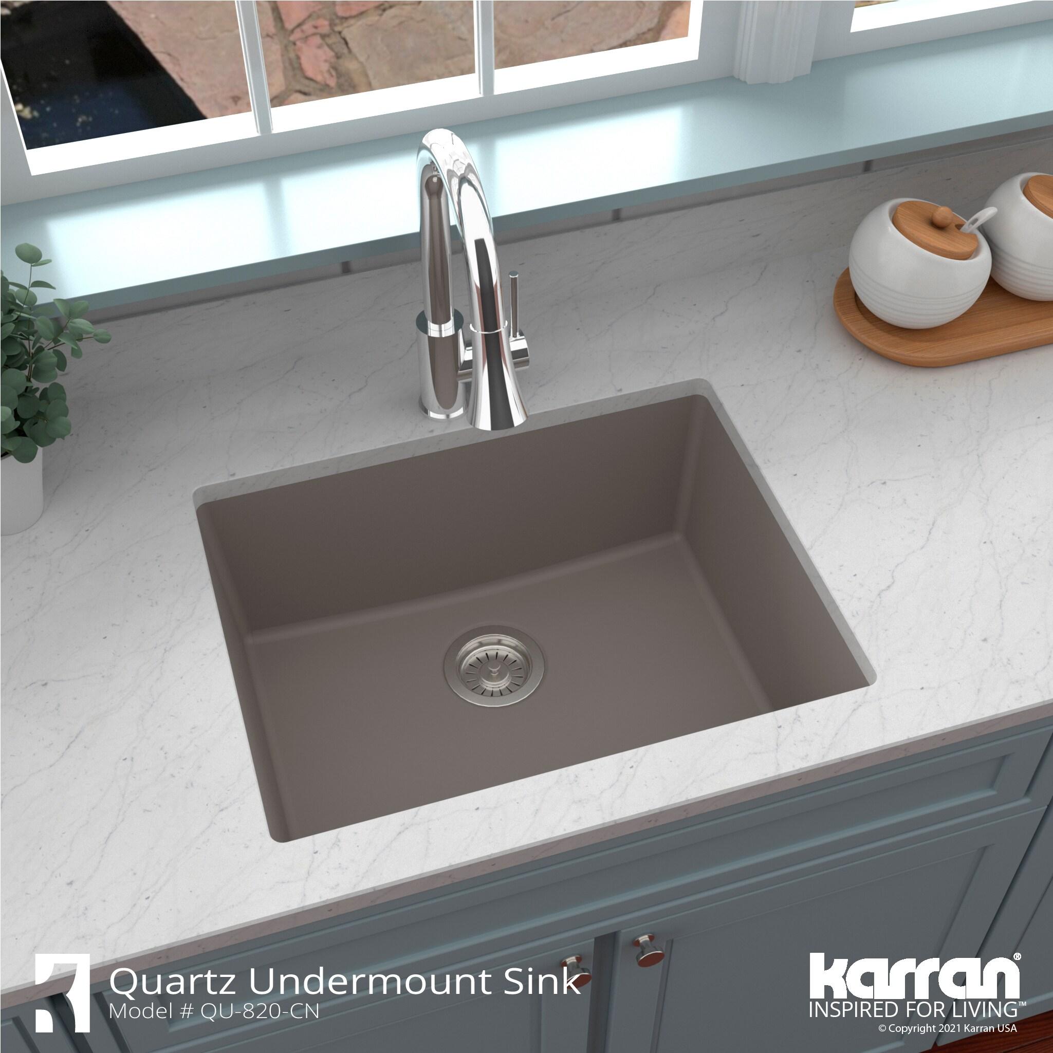 Karran Quartz 24-3/8'' X 19-1/8'' Single Bowl Undermount Kitchen Sink