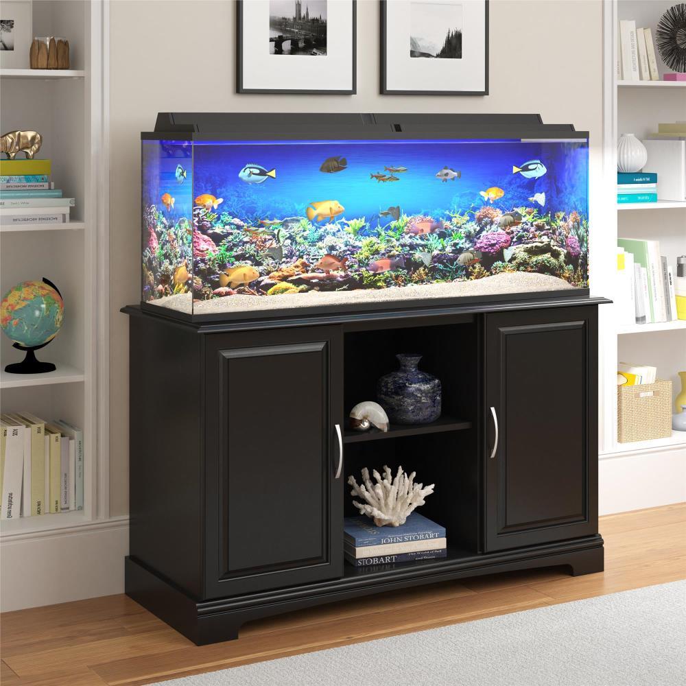 Flipper by Ollie & Hutch Harbor 50 - 75 Gallon Aquarium or Terrarium Tank Stand, Black