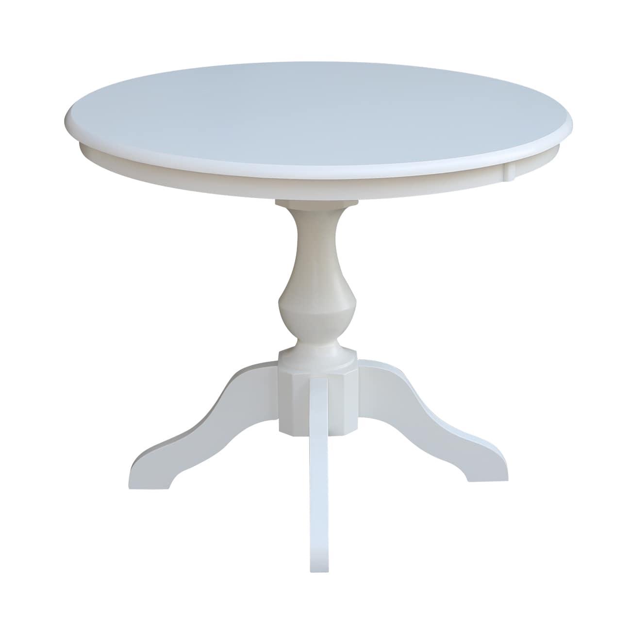 36" Round Top Pedestal Dining Table - White