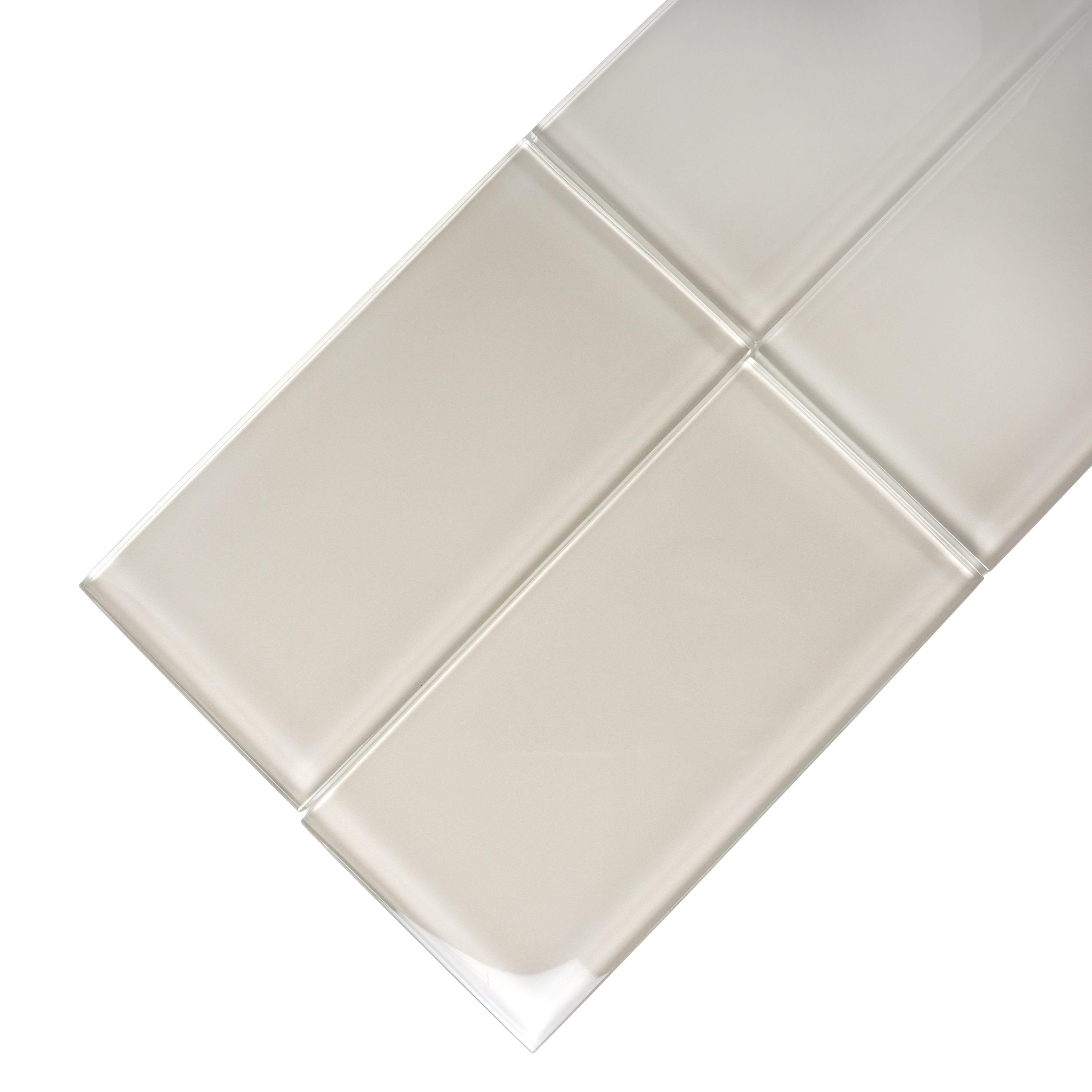 40 pack Lace White 3 in. x 6 in. Polished Glass Subway Wall Tile (5 sq. ft./Case)