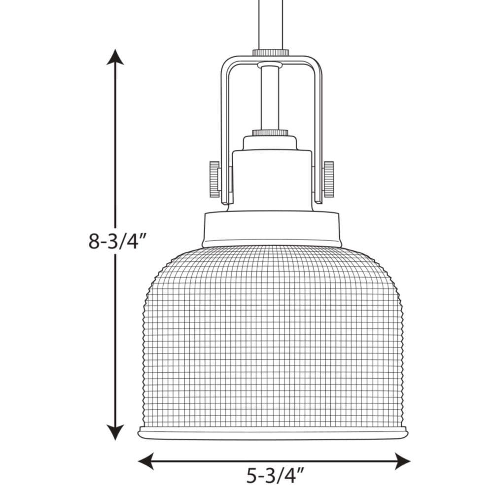 Progress Lighting, Archie Collection, 1-Light Mini-Pendant, Polished Chrome, Prismatic Glass Shade