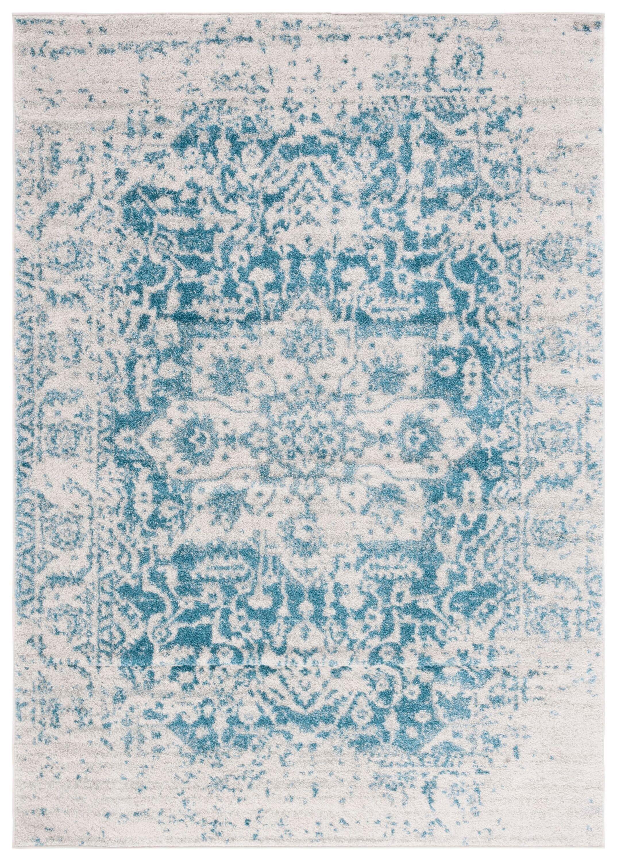Madison MAD603 Power Loomed Indoor Area Rug - Teal/Ivory - 5'3"x7'6" - Safavieh