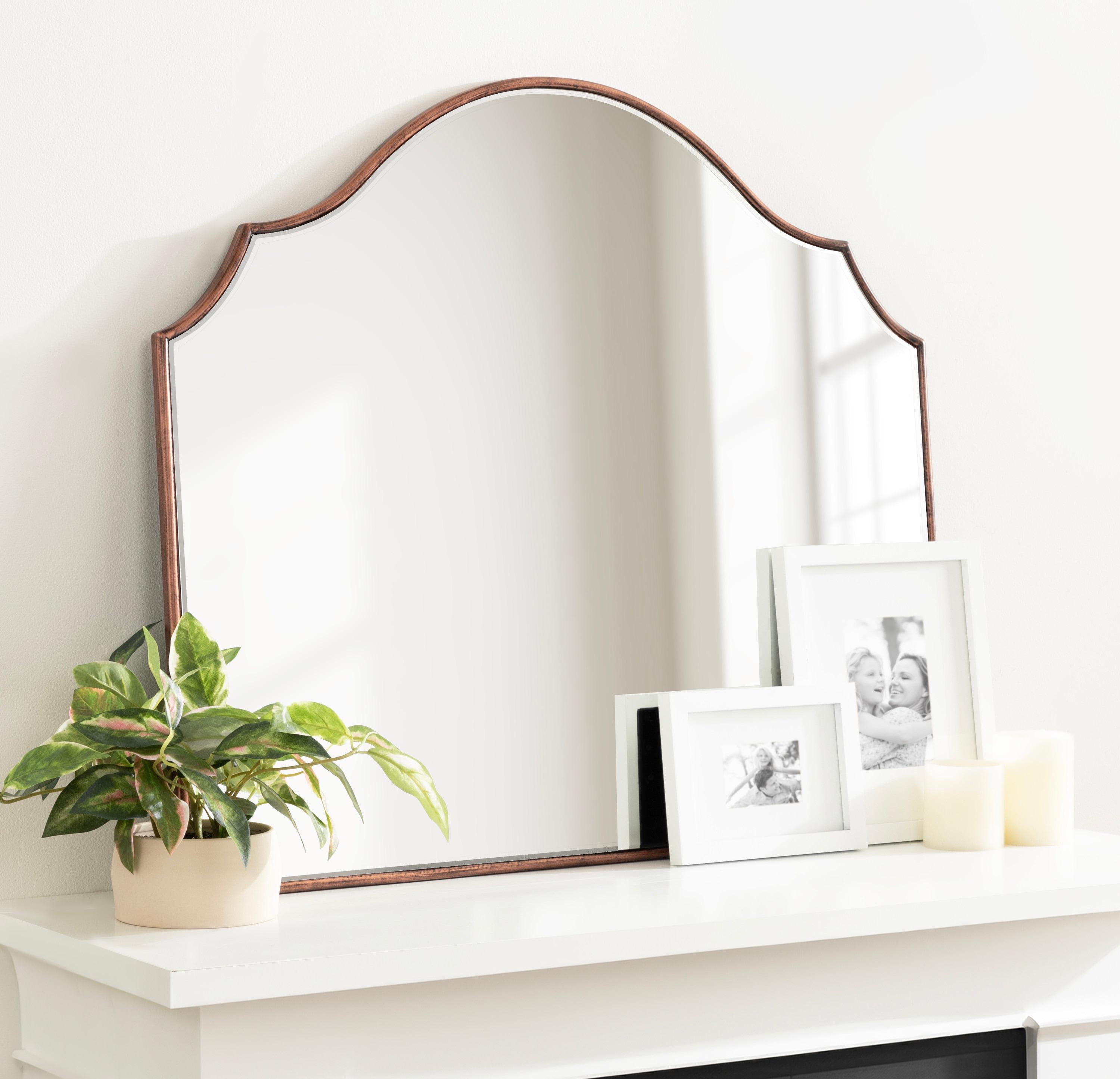 Kate & Laurel All Things Decor 28"x32" Leanna Framed Arch Wall Mirror Bronze