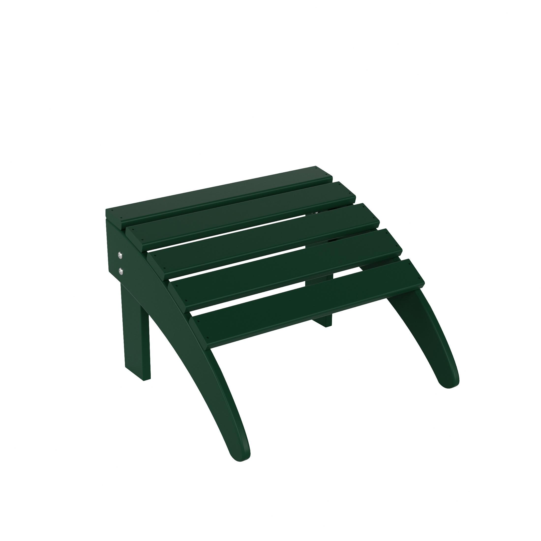 Polytrends  Laguna Hdpe All Weather Outdoor Patio Foldable Ottoman Dark Green