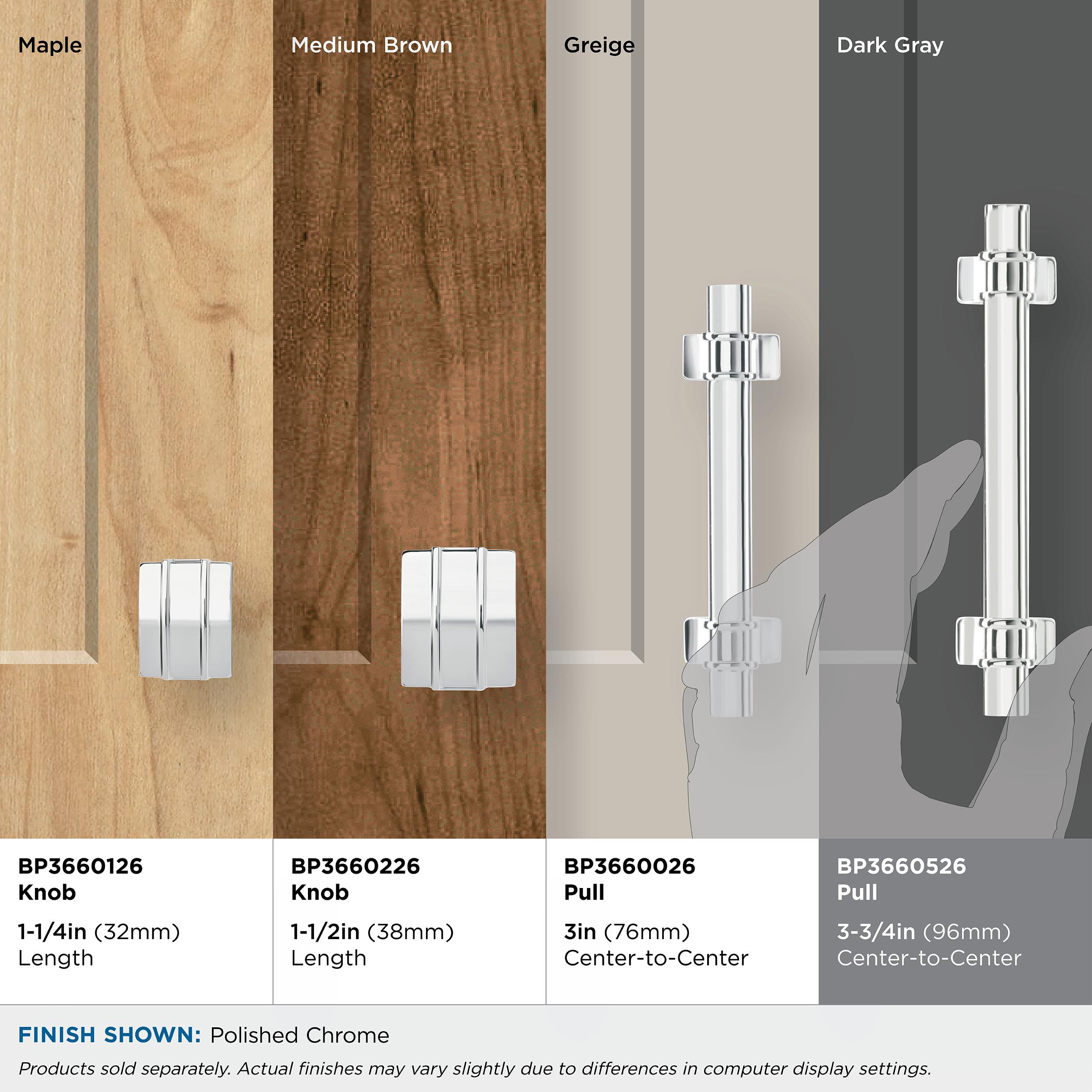 Amerock Davenport 3-3/4 inch (96mm) Center-to-Center Polished Chrome Cabinet Pull