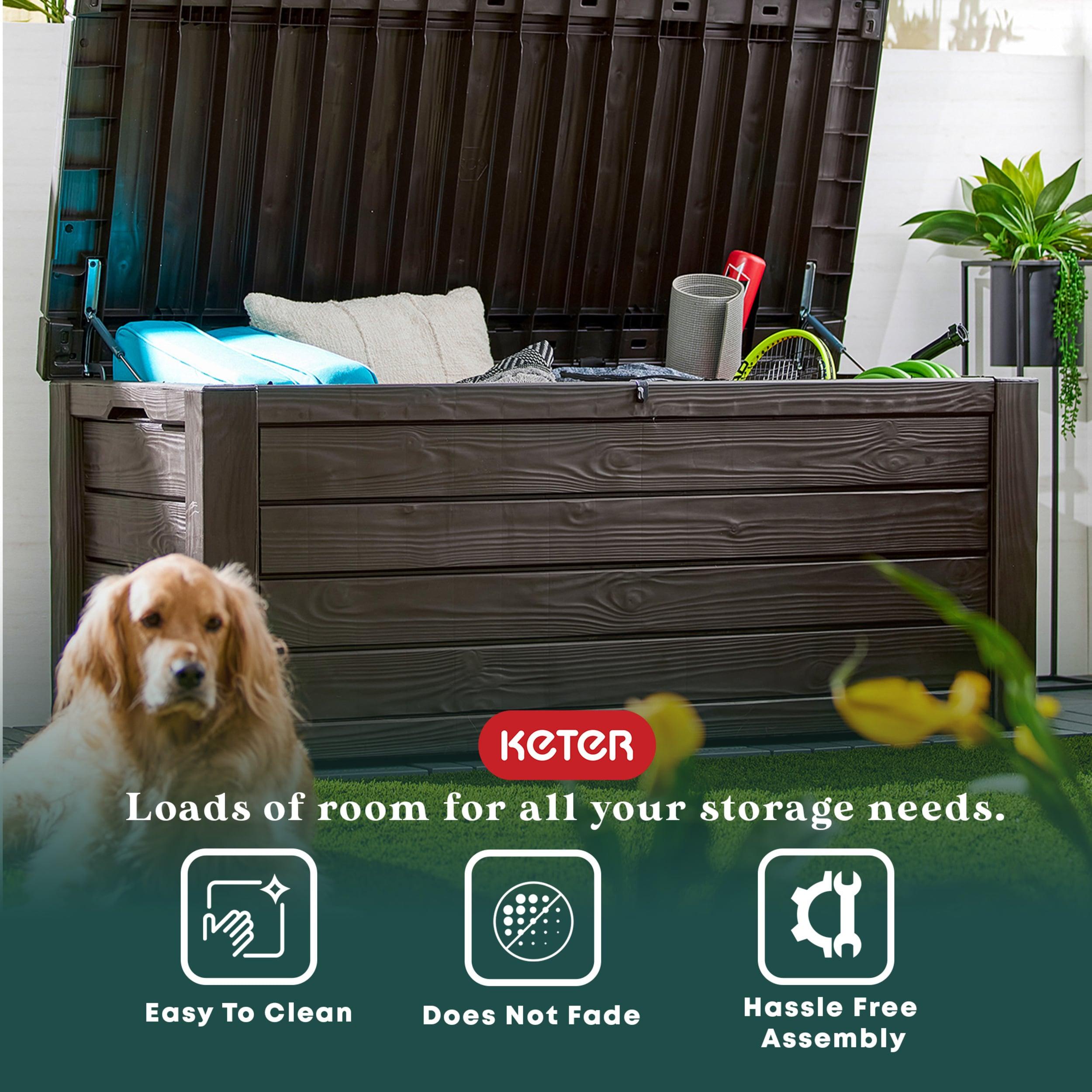 Keter Keter Westwood 150 Gallon Large Durable Resin Outdoor Storage and Organization Deck Box For Patio Furniture and Supplies