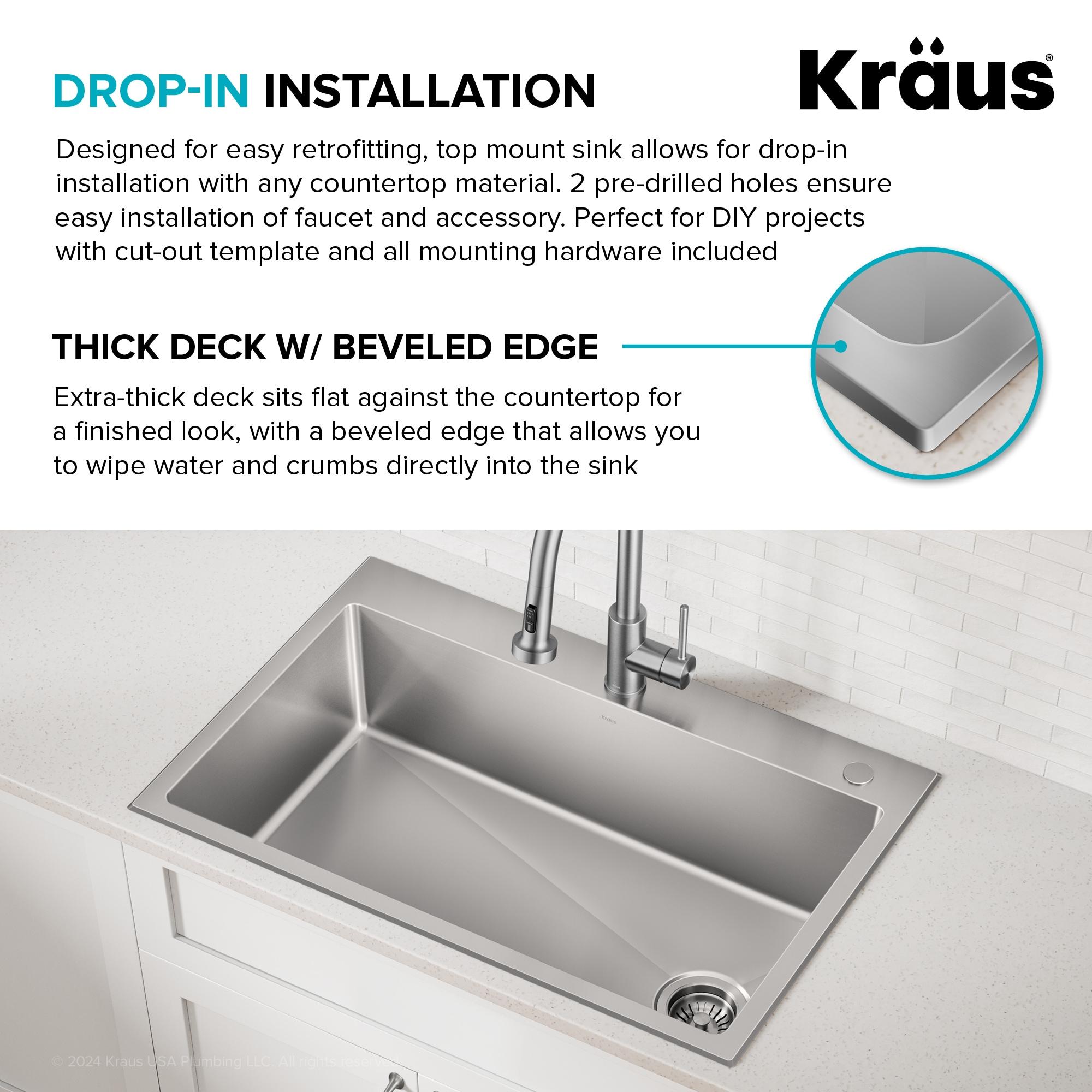 KRAUS Fairlane Undermount 18-Gauge Stainless Steel Kitchen Sink