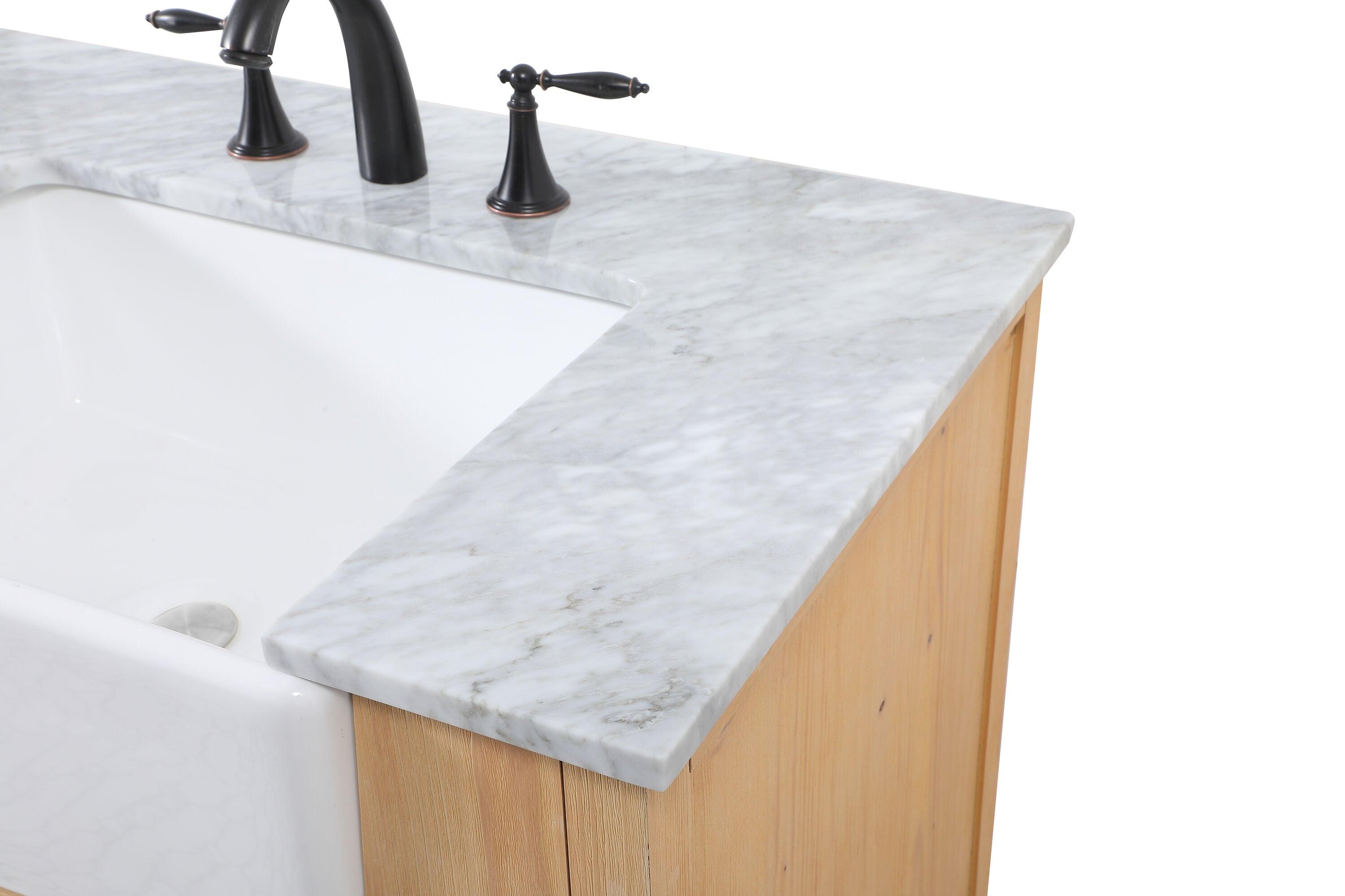 Pardue 72'' Double Bathroom Vanity with Marble Top