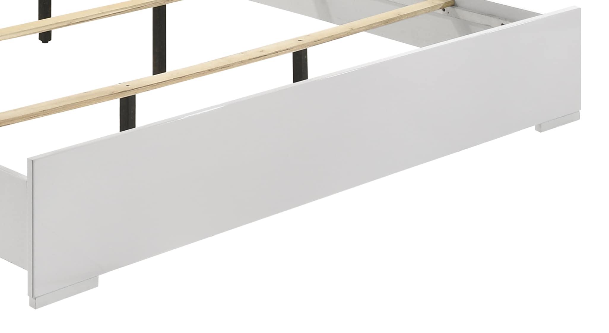 Blanca Modern Style Queen Bed Made With LED  Headboard & Wood in White Color