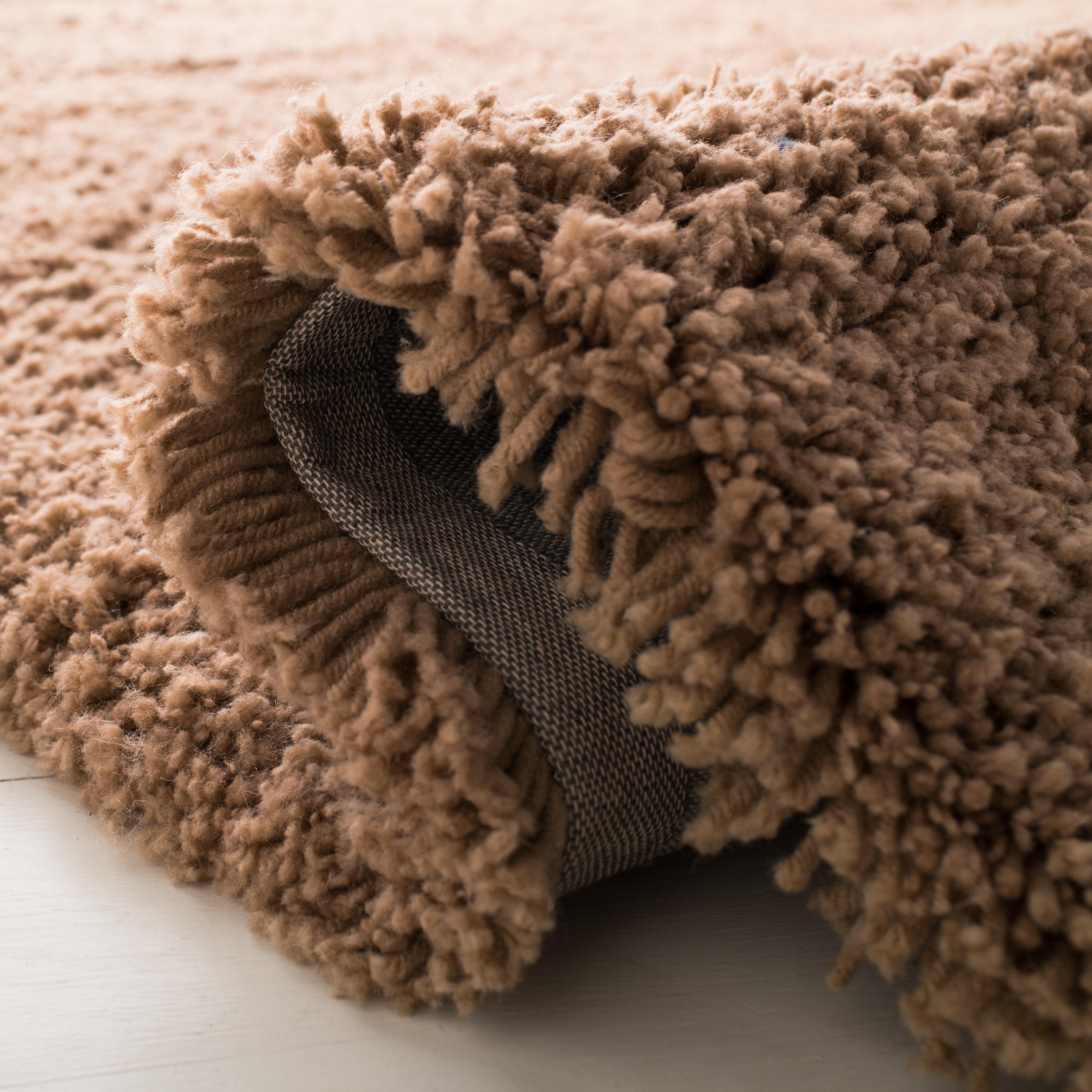 SAFAVIEH Harvey Solid Plush Shag Area Rug, Taupe, 3' x 5'