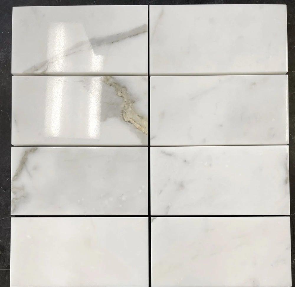 3" x 6" Marble Look Subway Wall & Floor Tile