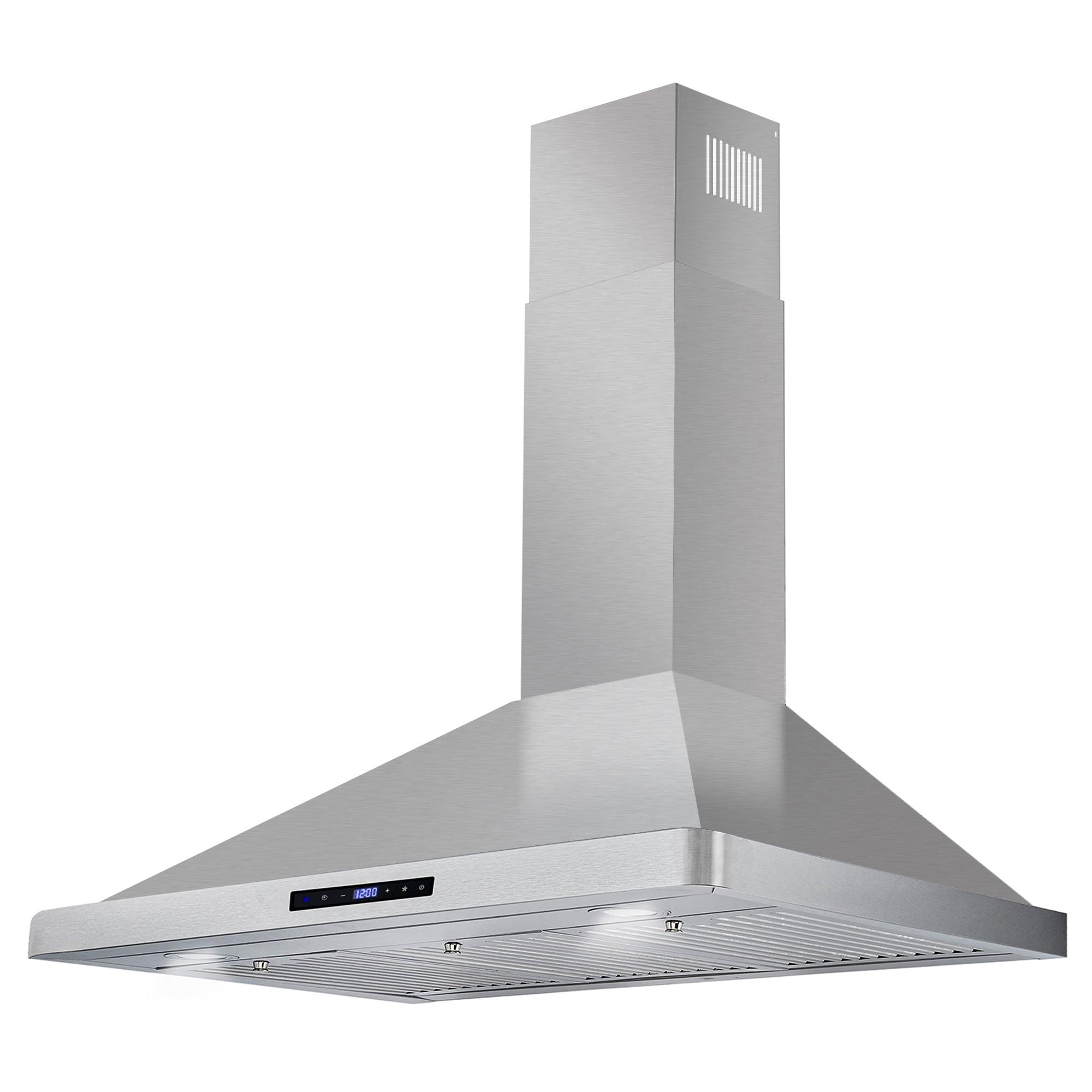 Cosmo 36 in. Vista Collection Ducted Wall Mount Range Hood, Touch Controls, LED Lights, Permanent Filters, Stainless Steel