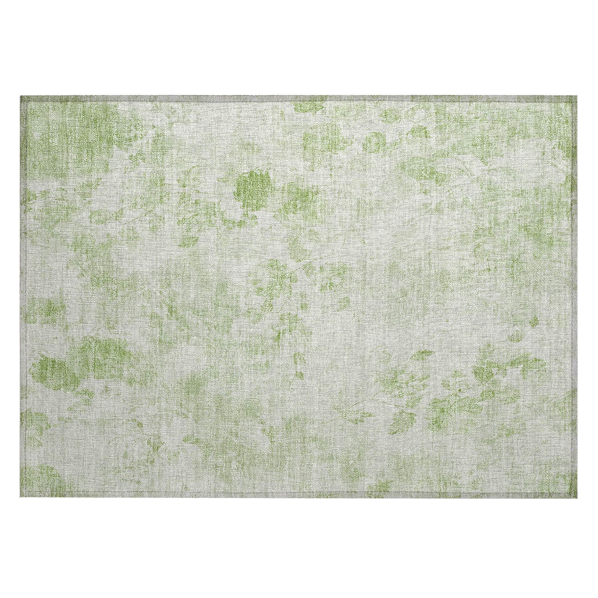 Addison Rugs Chantille Indoor/Outdoor Transitional Floral Aloe Washable Rectangle Rug, 1'8" x 2'6"