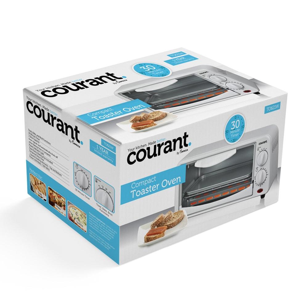 Courant Compact 2-Slice Oven with Toast, Broil & Bake Functions, 650 Watts