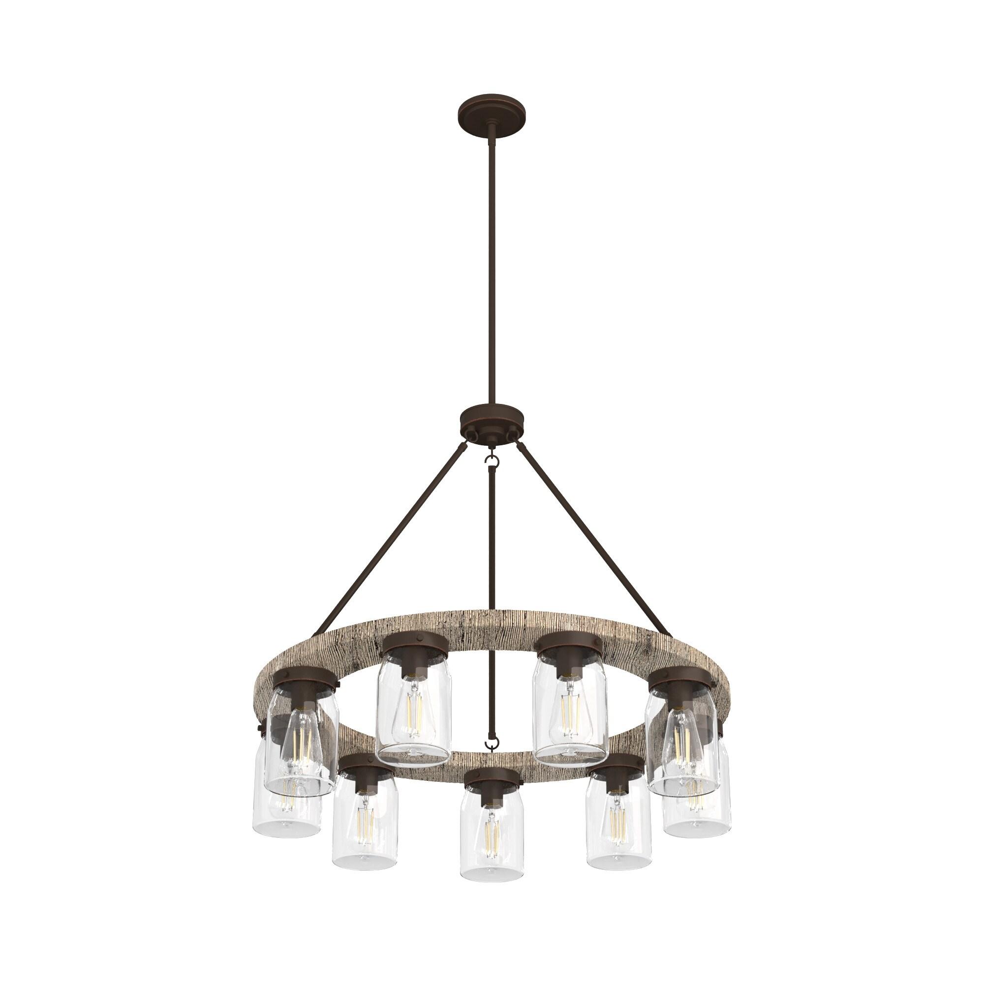 Devon Park Onyx Bengal 9-Light Bronze Wagon Wheel Chandelier
