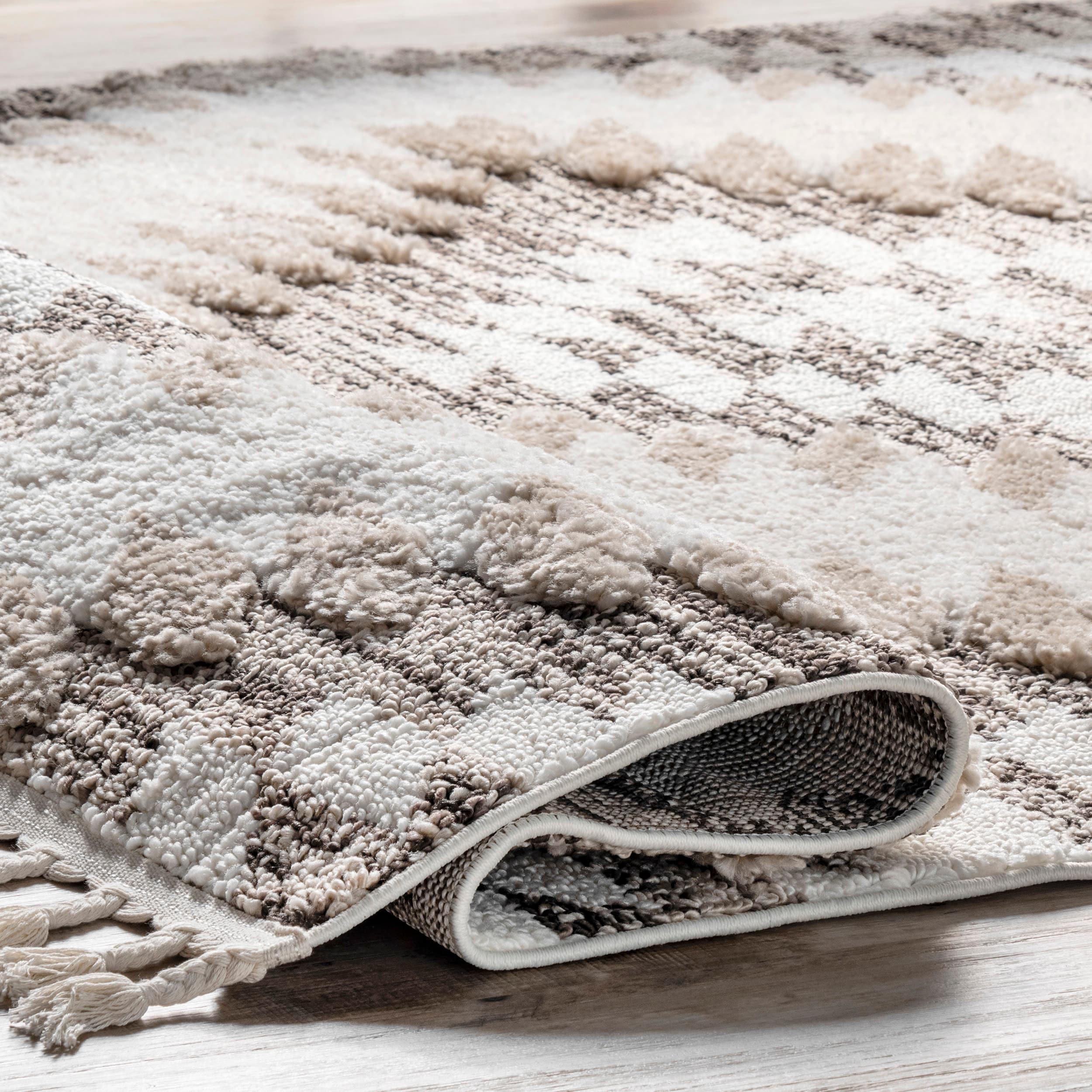 Nuloom Adelade Southwestern 4x6 Shag Indoor Area Rug for Living Room Bedroom Dining Room Nursery Kitchen, Beige/Ivory